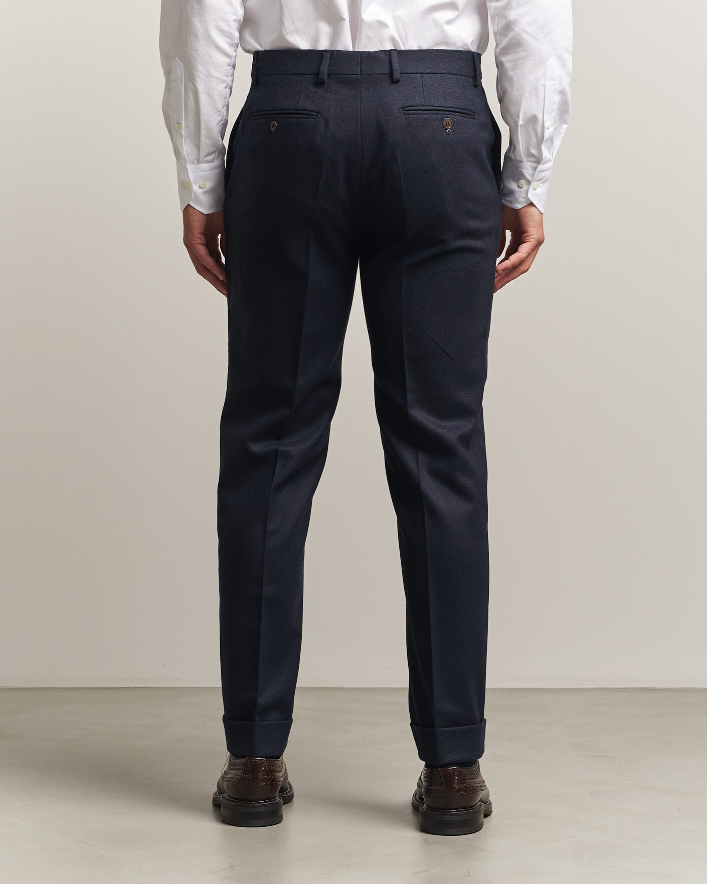 Herre | Bukser | Morris | Flannel Suit Trousers Navy
