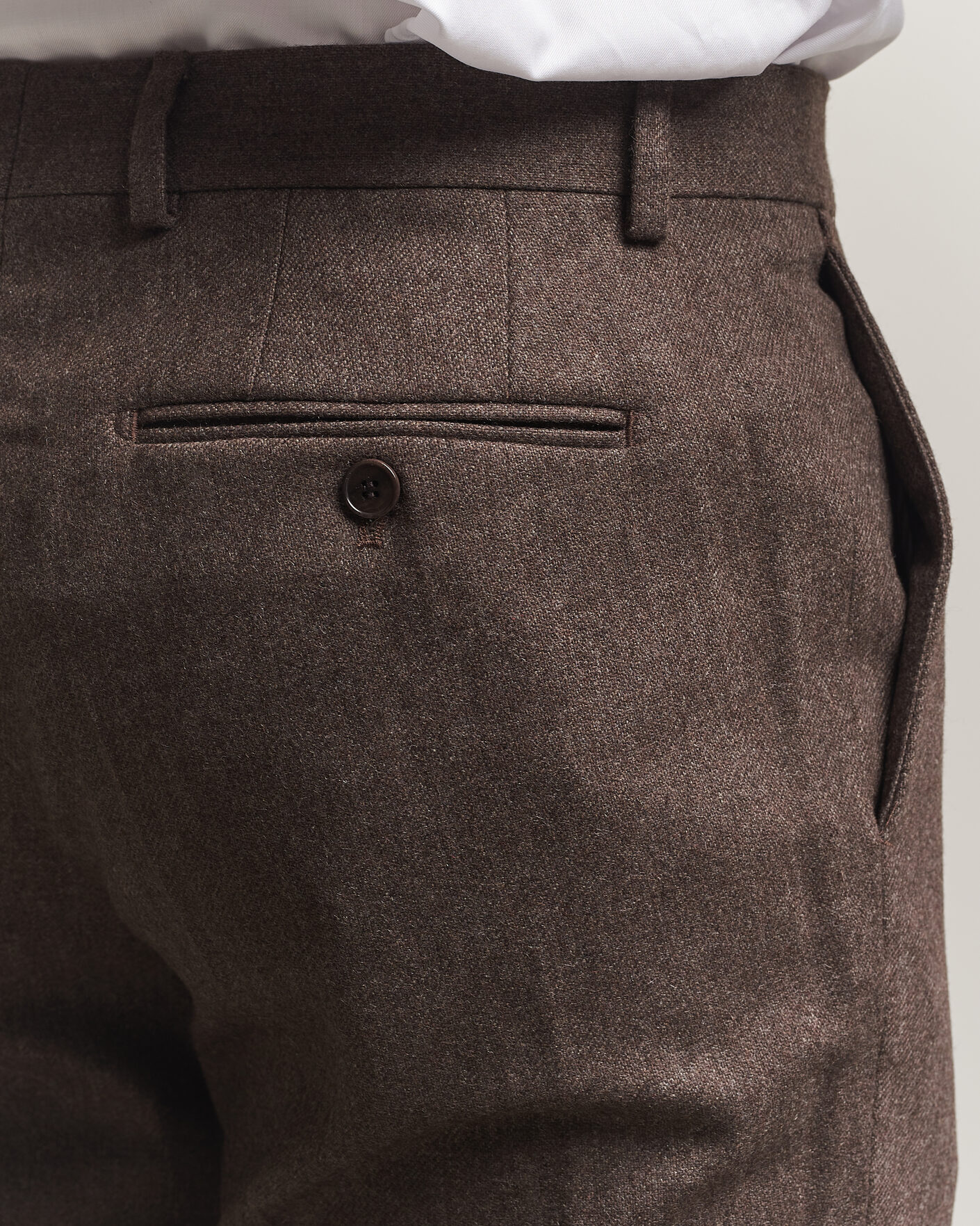 Herre | Bukser | Morris | Flannel Suit Trousers Brown