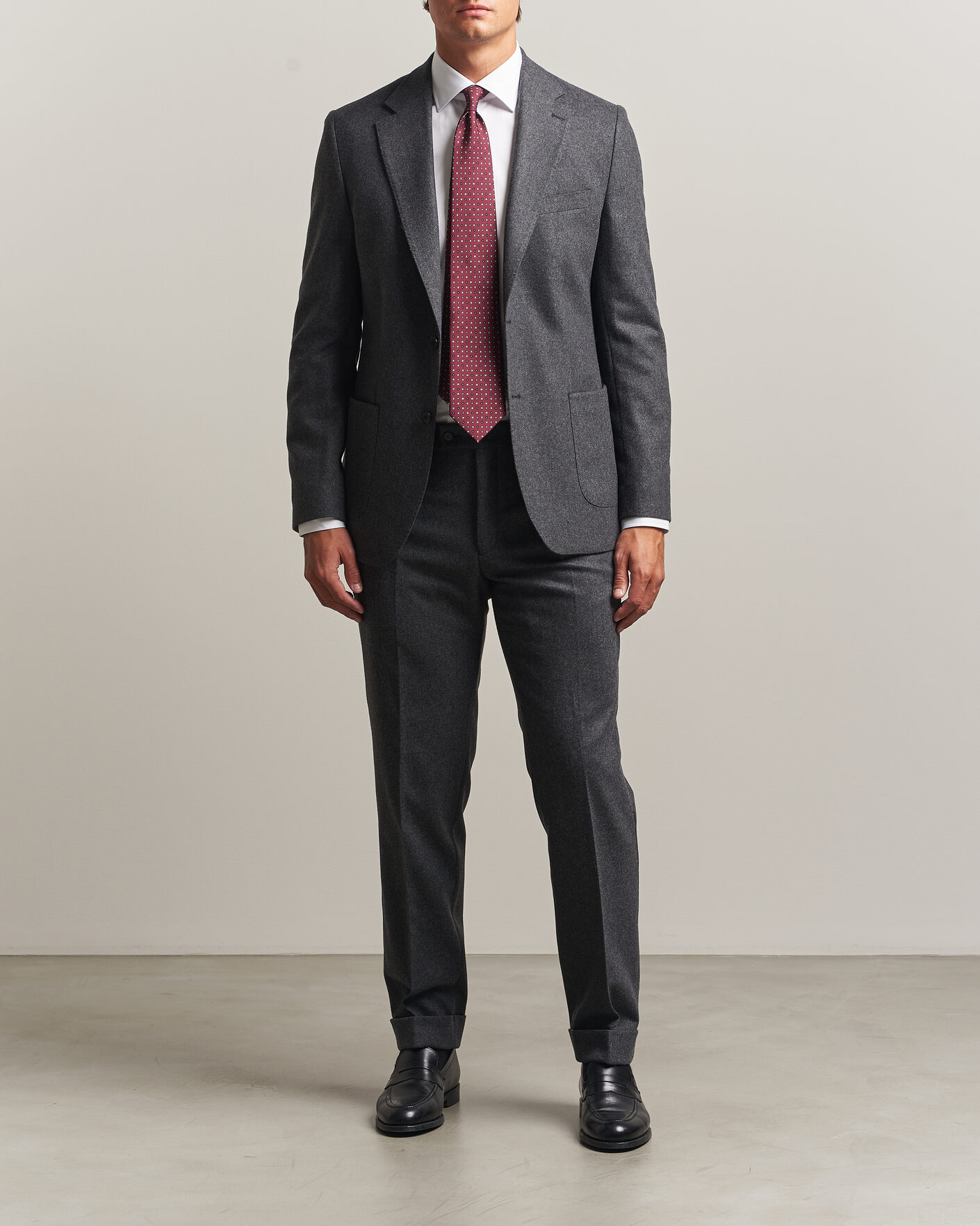 Herre | Bukser | Morris | Flannel Suit Trousers Grey