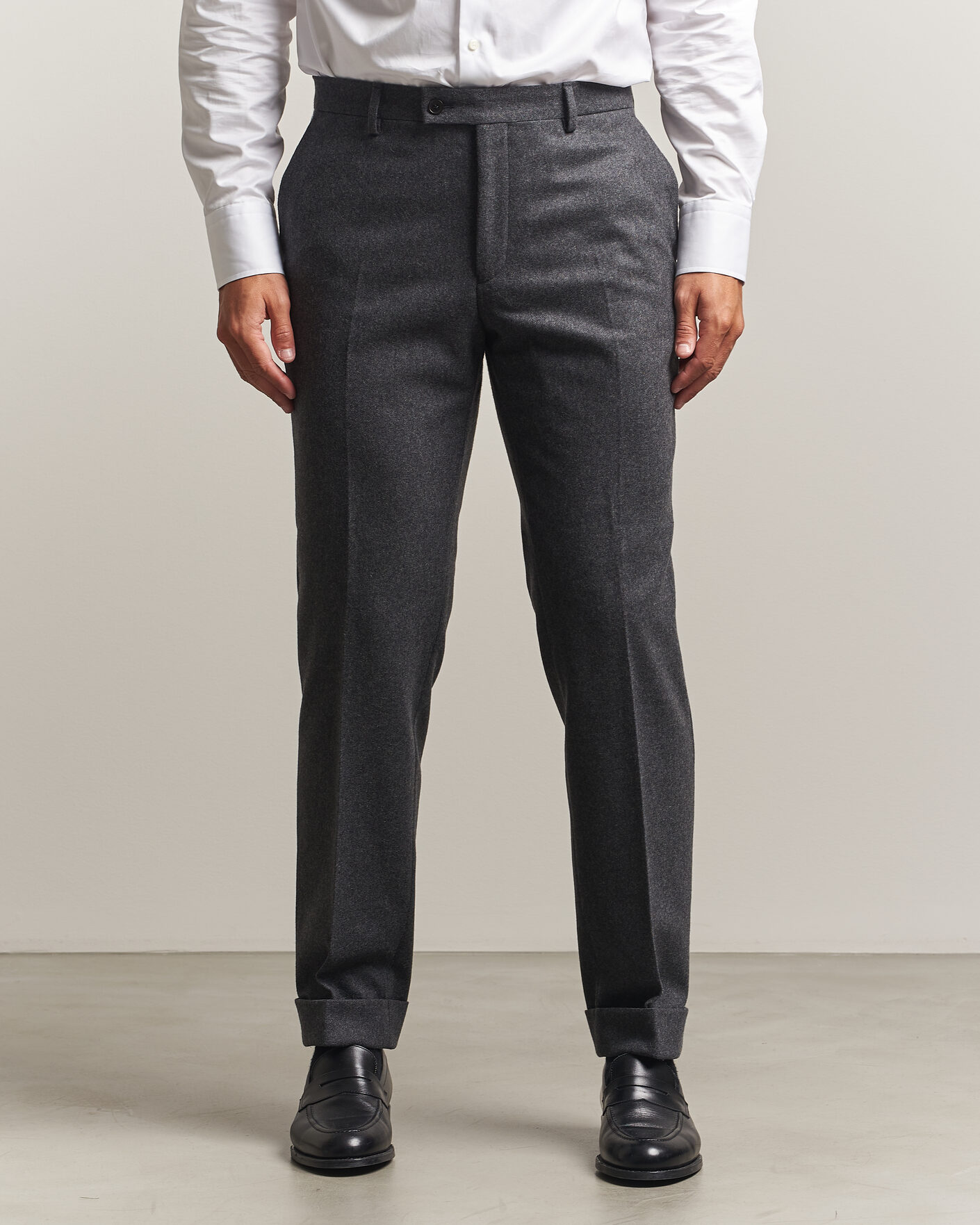Herre | Bukser | Morris | Flannel Suit Trousers Grey