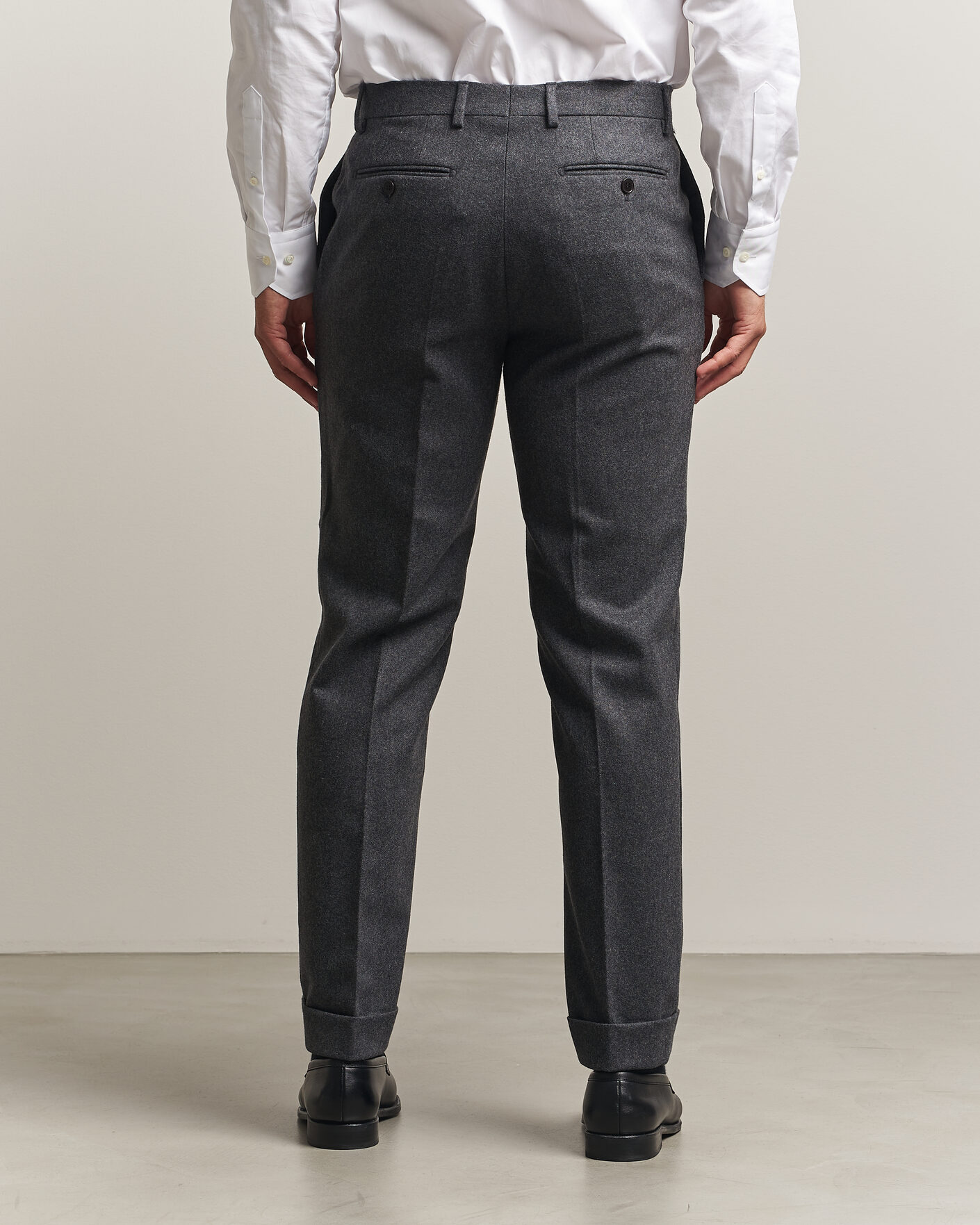 Herre | Bukser | Morris | Flannel Suit Trousers Grey