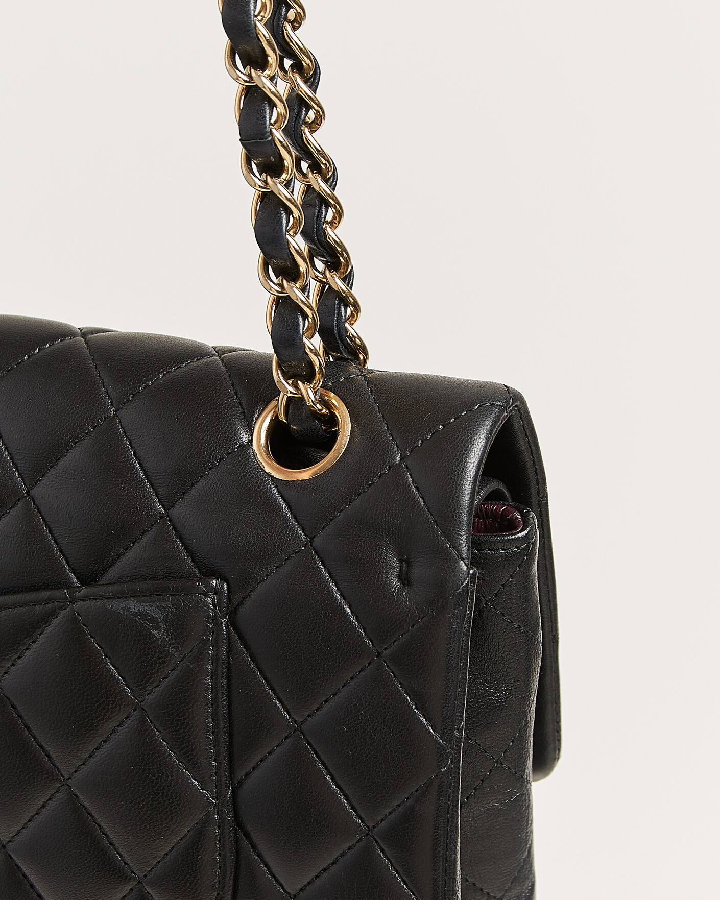 Herre | Chanel Pre-Owned Classic Medium Double Flap Bag Lambskin Black | Chanel Pre-Owned | Classic Medium Double Flap Bag Lambskin Black