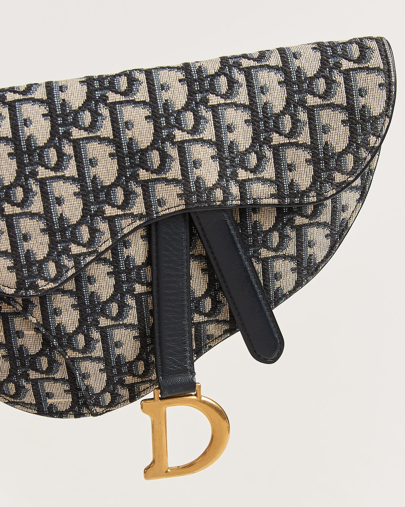Herre | Pre-Owned & Vintage Bags | Dior Pre-Owned | Saddle Belt Pouch Bag Oblique Jacquard Blue