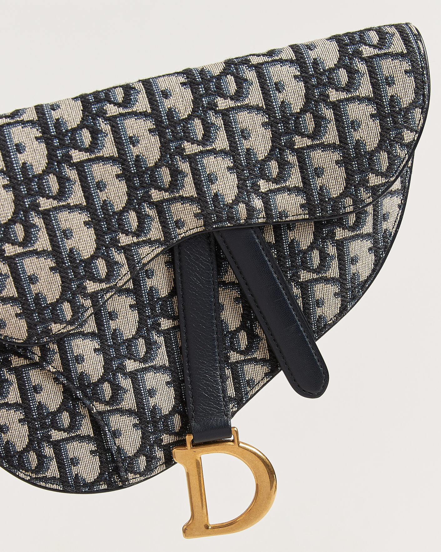 Herre | Pre-Owned & Vintage Bags | Dior Pre-Owned | Saddle Belt Bag Oblique Jacquard Blue