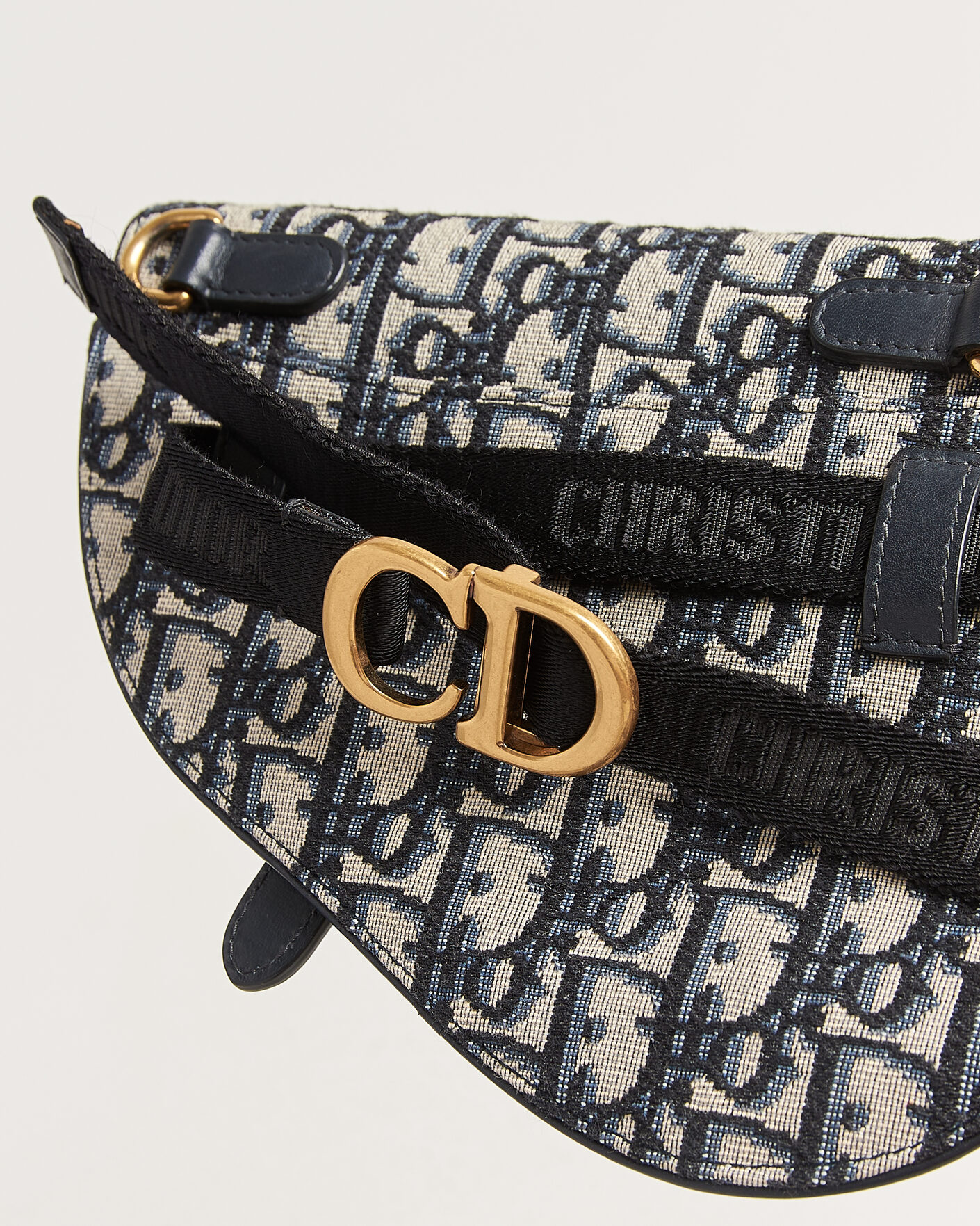 Herre | Pre-Owned & Vintage Bags | Dior Pre-Owned | Saddle Belt Bag Oblique Jacquard Blue