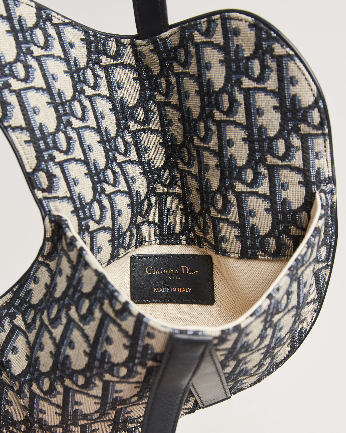 Herre | Pre-Owned & Vintage Bags | Dior Pre-Owned | Saddle Belt Bag Oblique Jacquard Blue