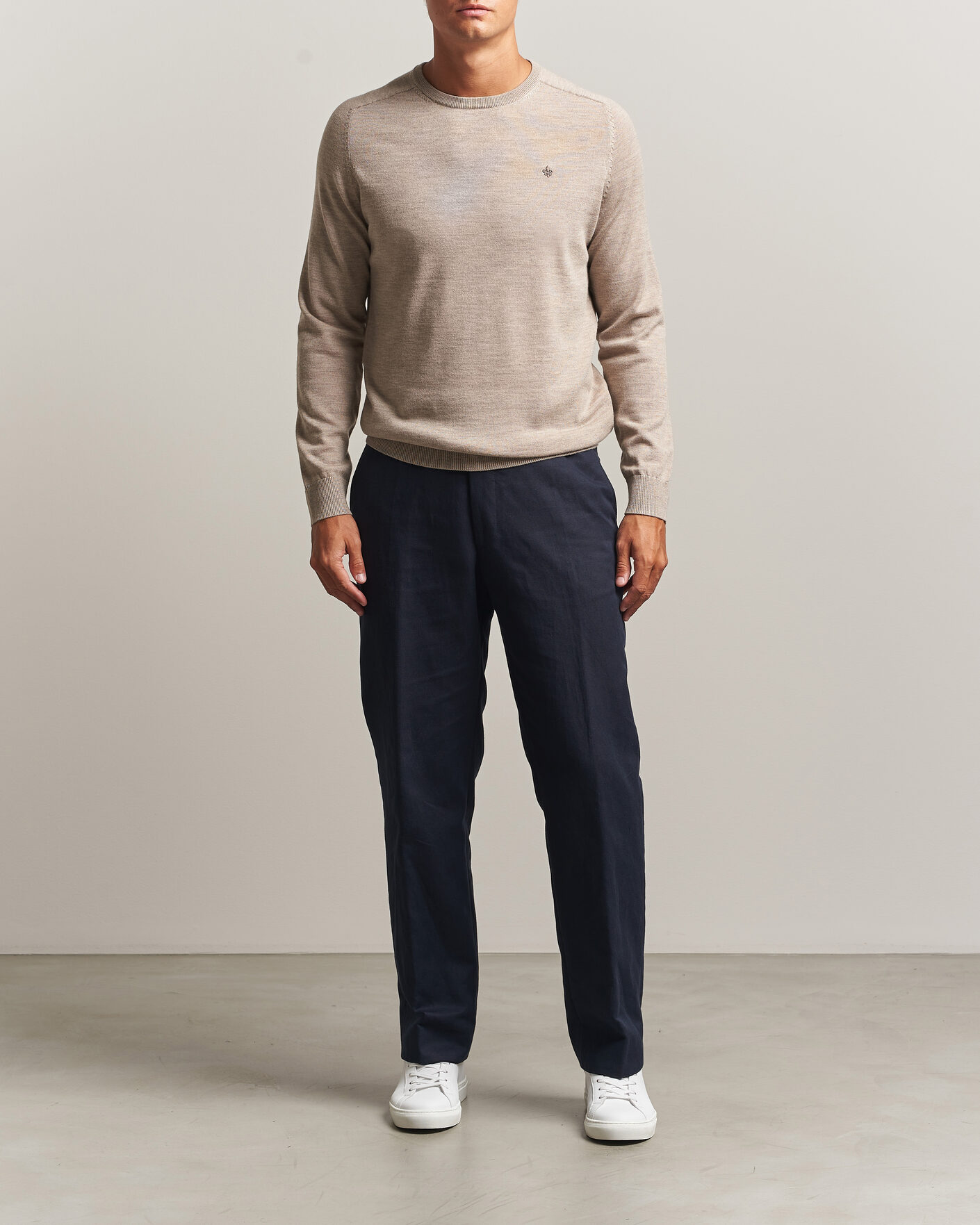 Herre | Gensere | Morris | Merino O-Neck Khaki