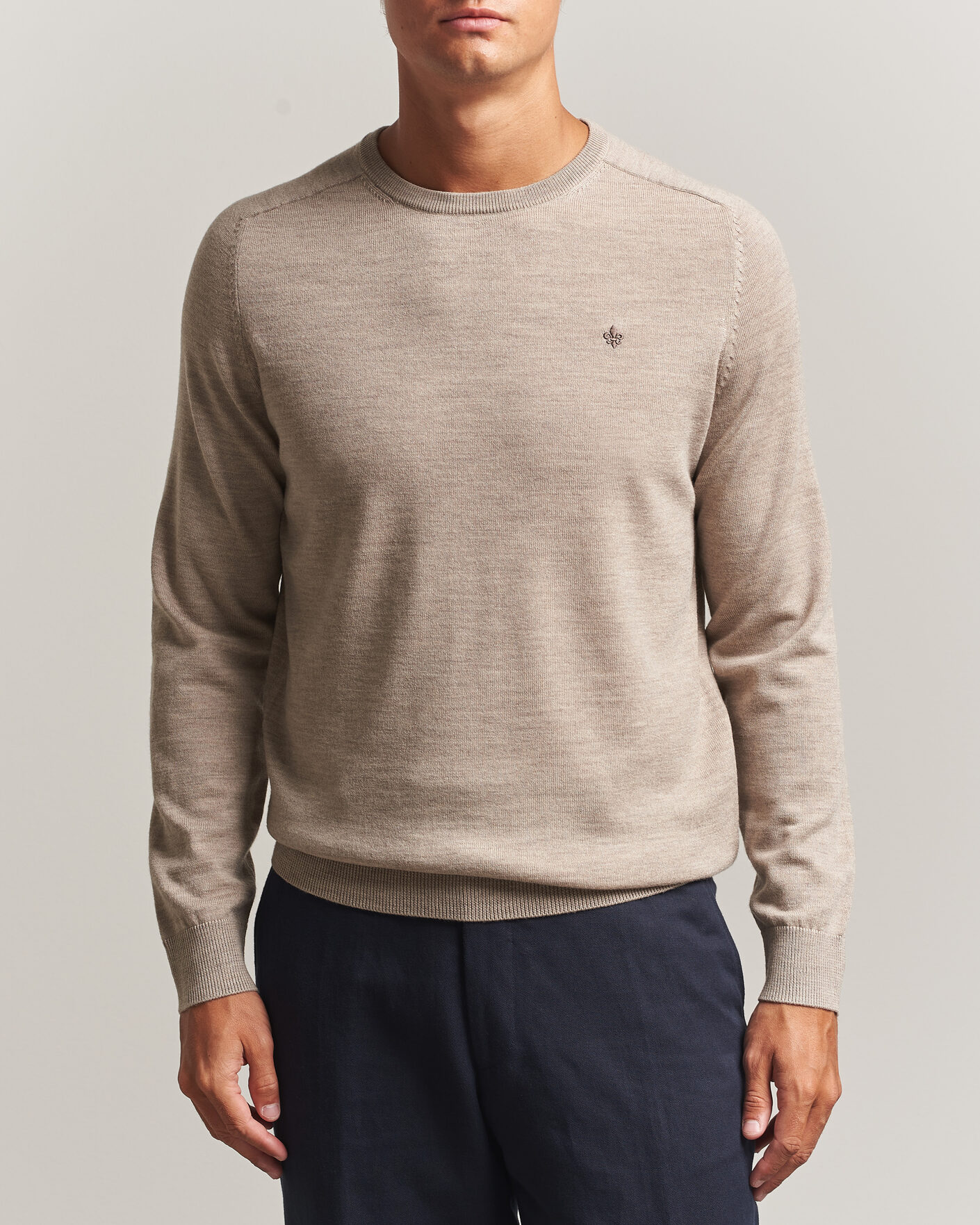 Herre | Gensere | Morris | Merino O-Neck Khaki