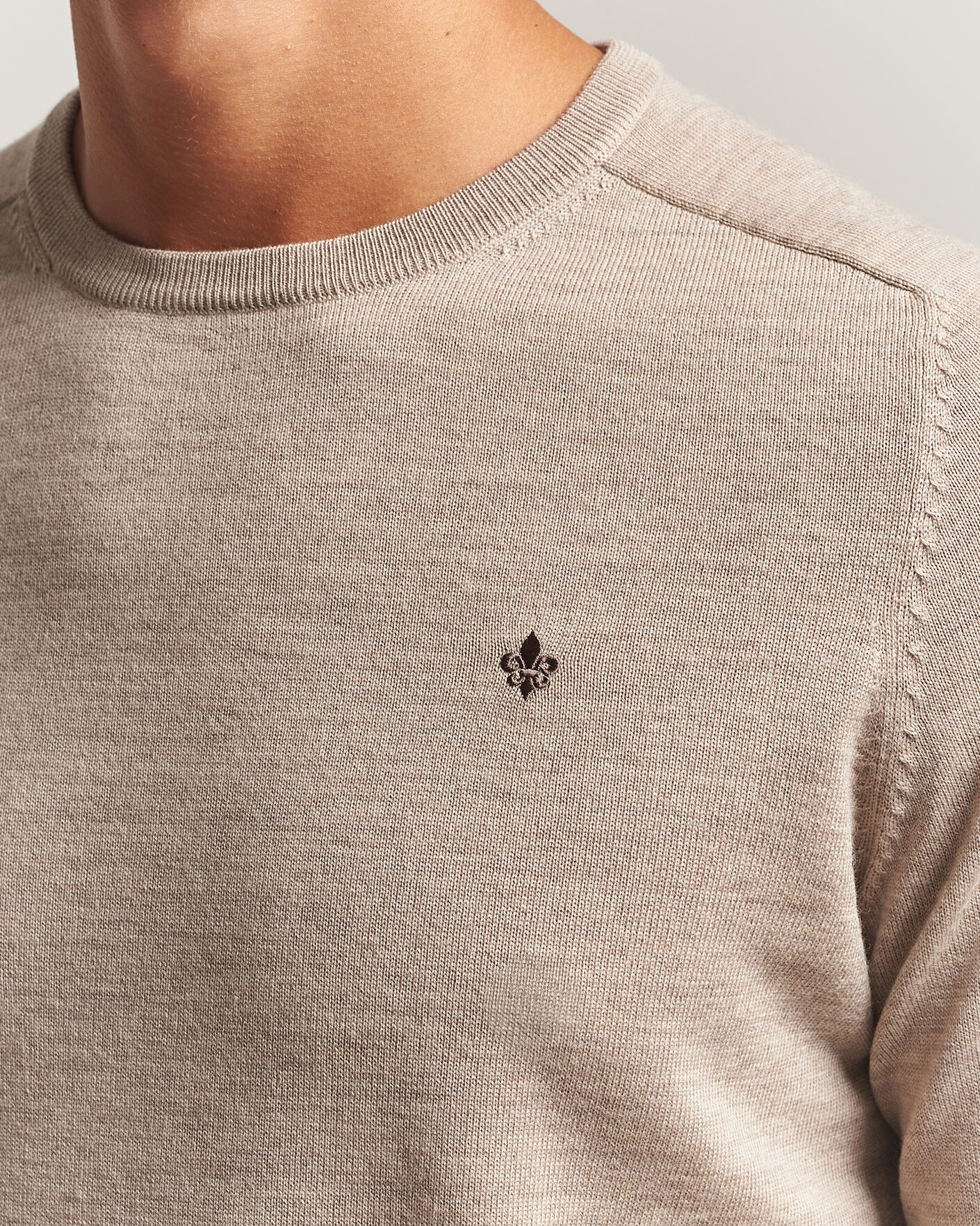 Herre | Gensere | Morris | Merino O-Neck Khaki