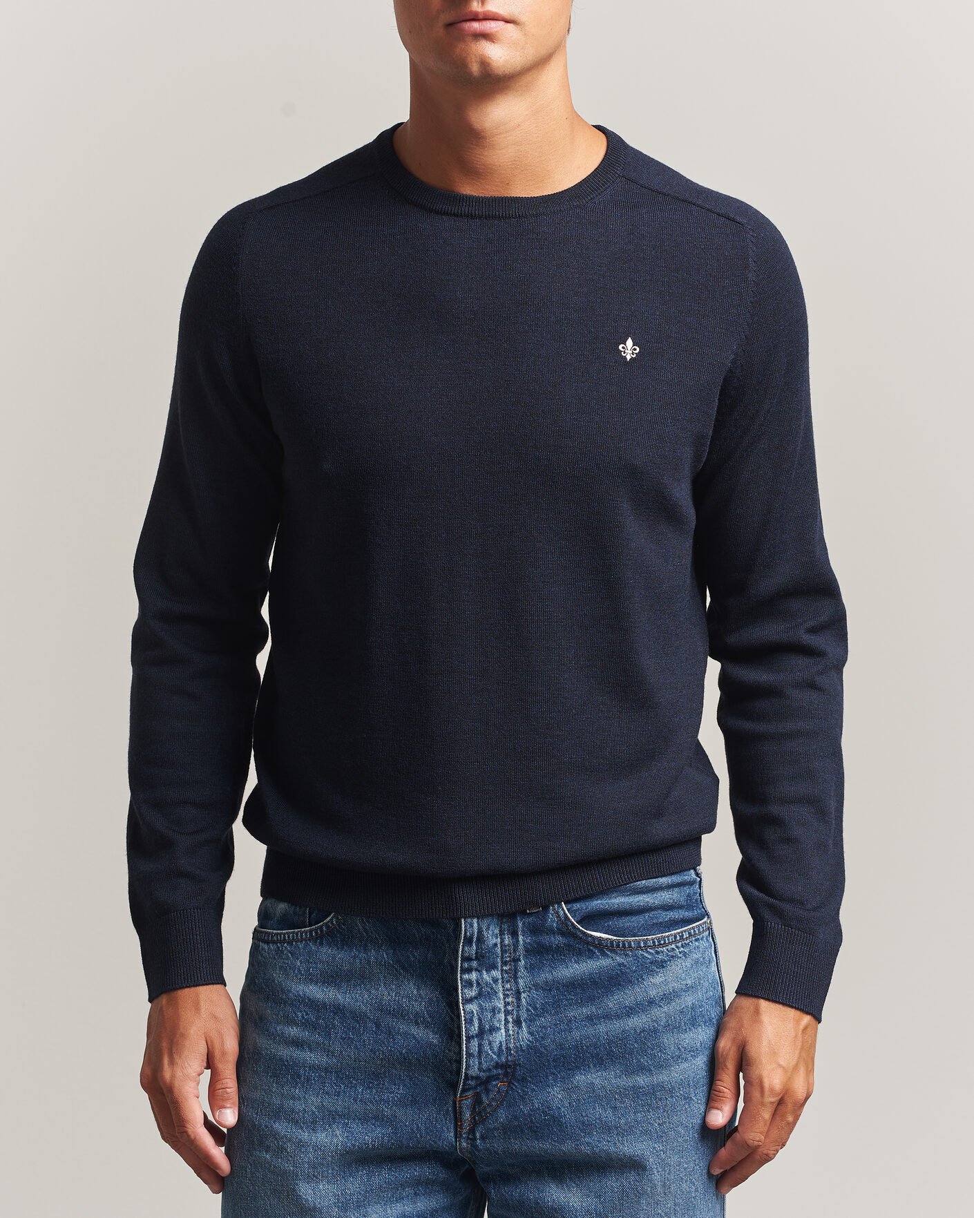 Herre | Gensere | Morris | Merino O-Neck Navy