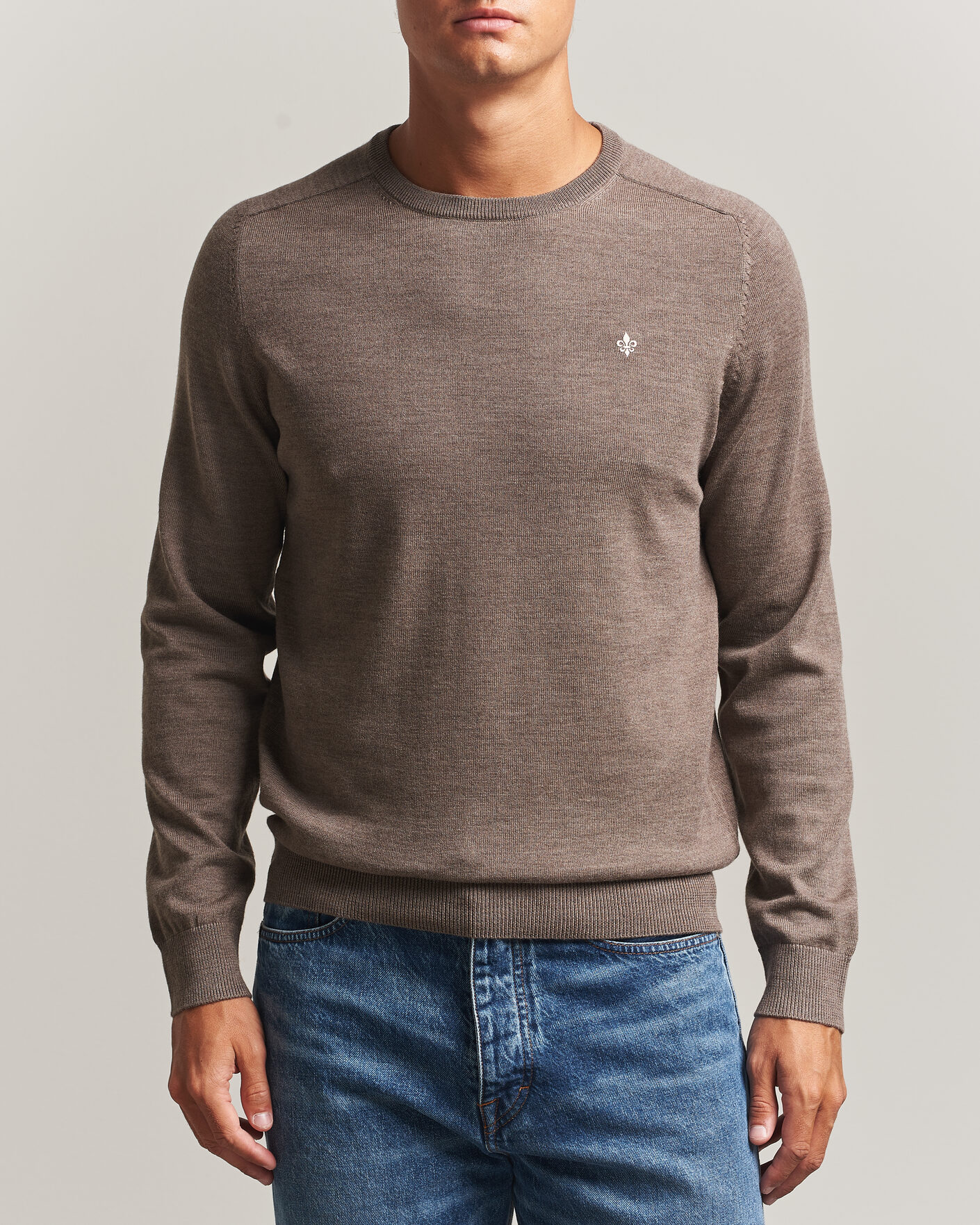 Herre | Gensere | Morris | Merino O-Neck Brown