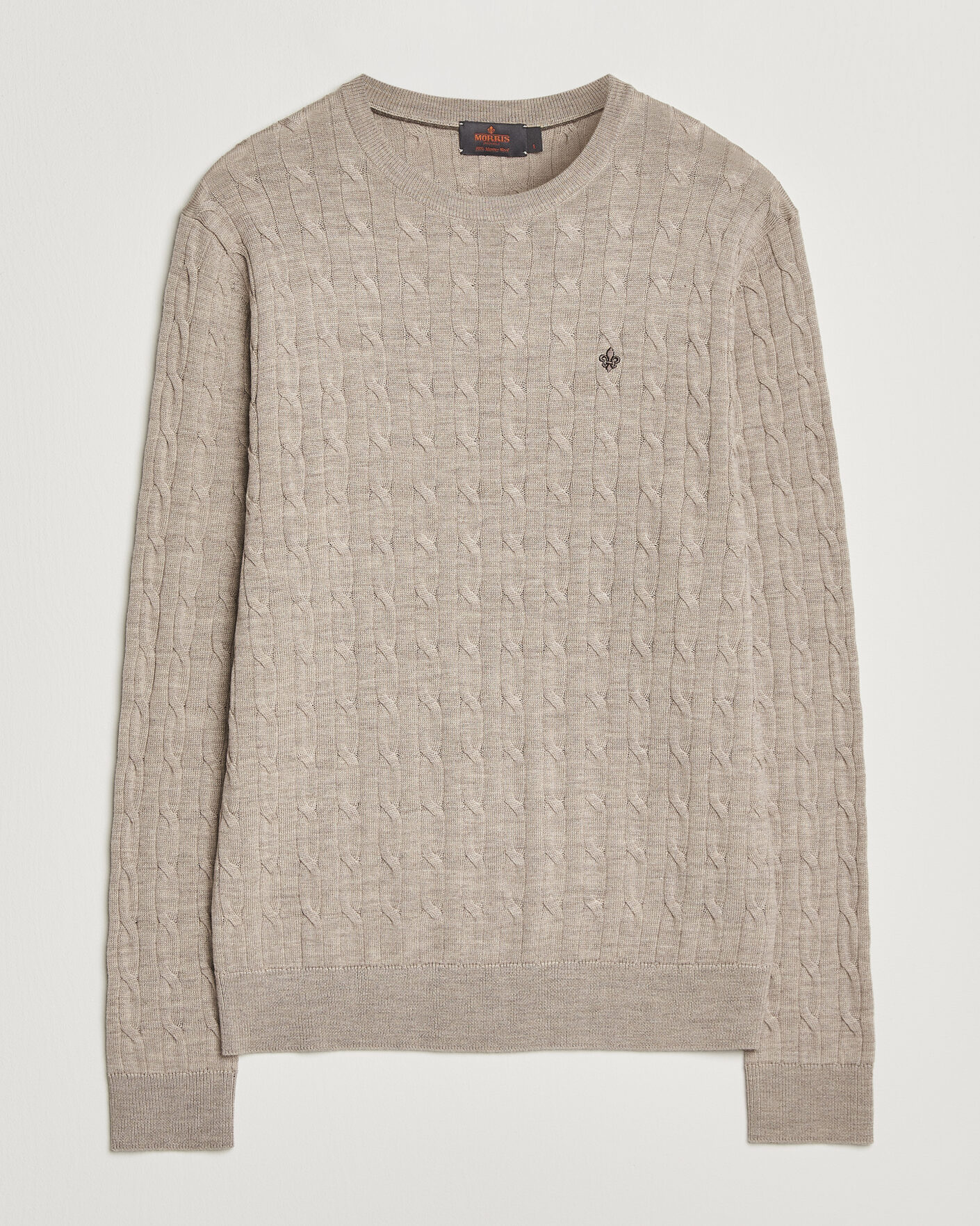 Herre | Gensere | Morris | Merino Cable O-Neck Khaki