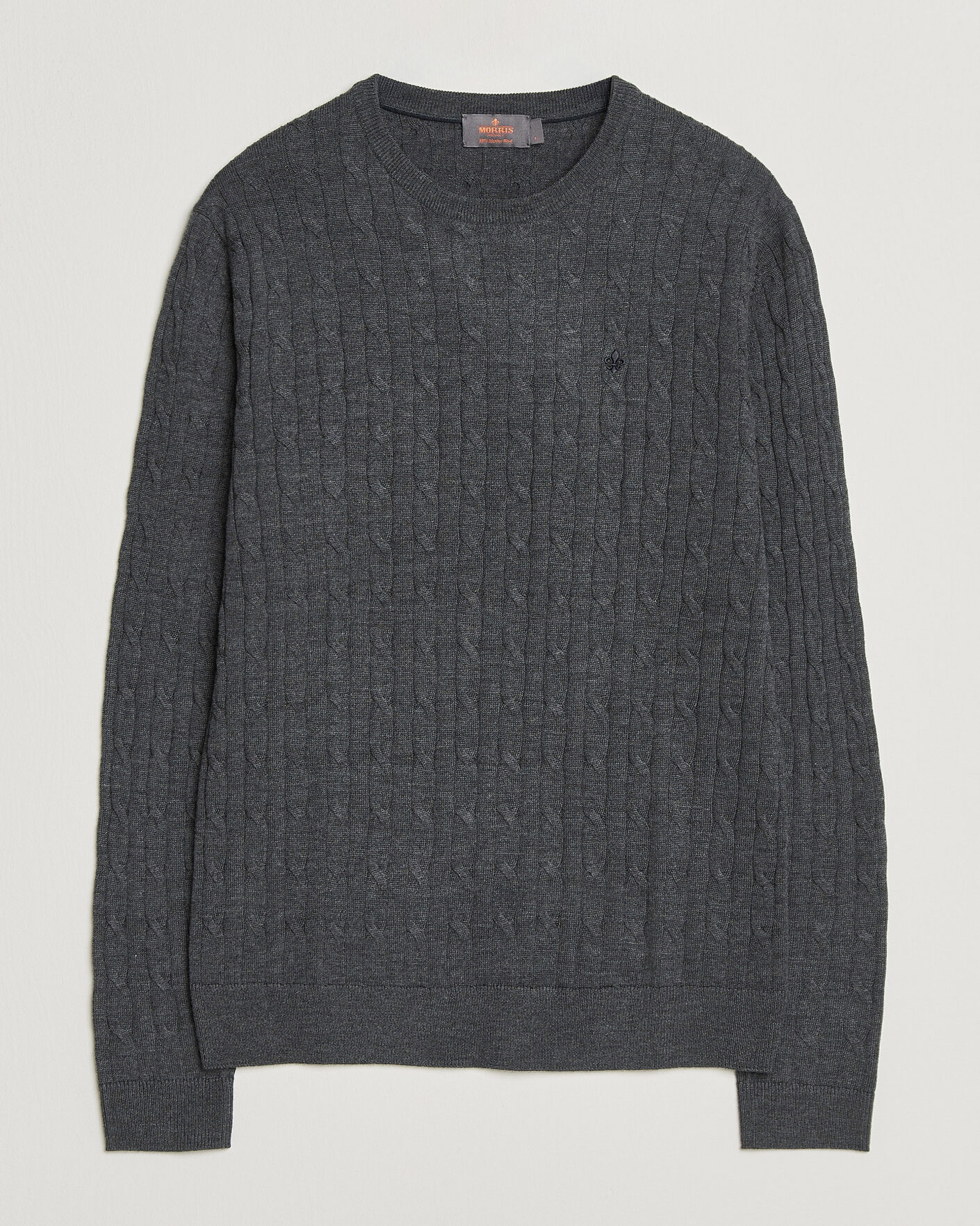 Herre | Gensere | Morris | Merino Cable O-Neck Grey