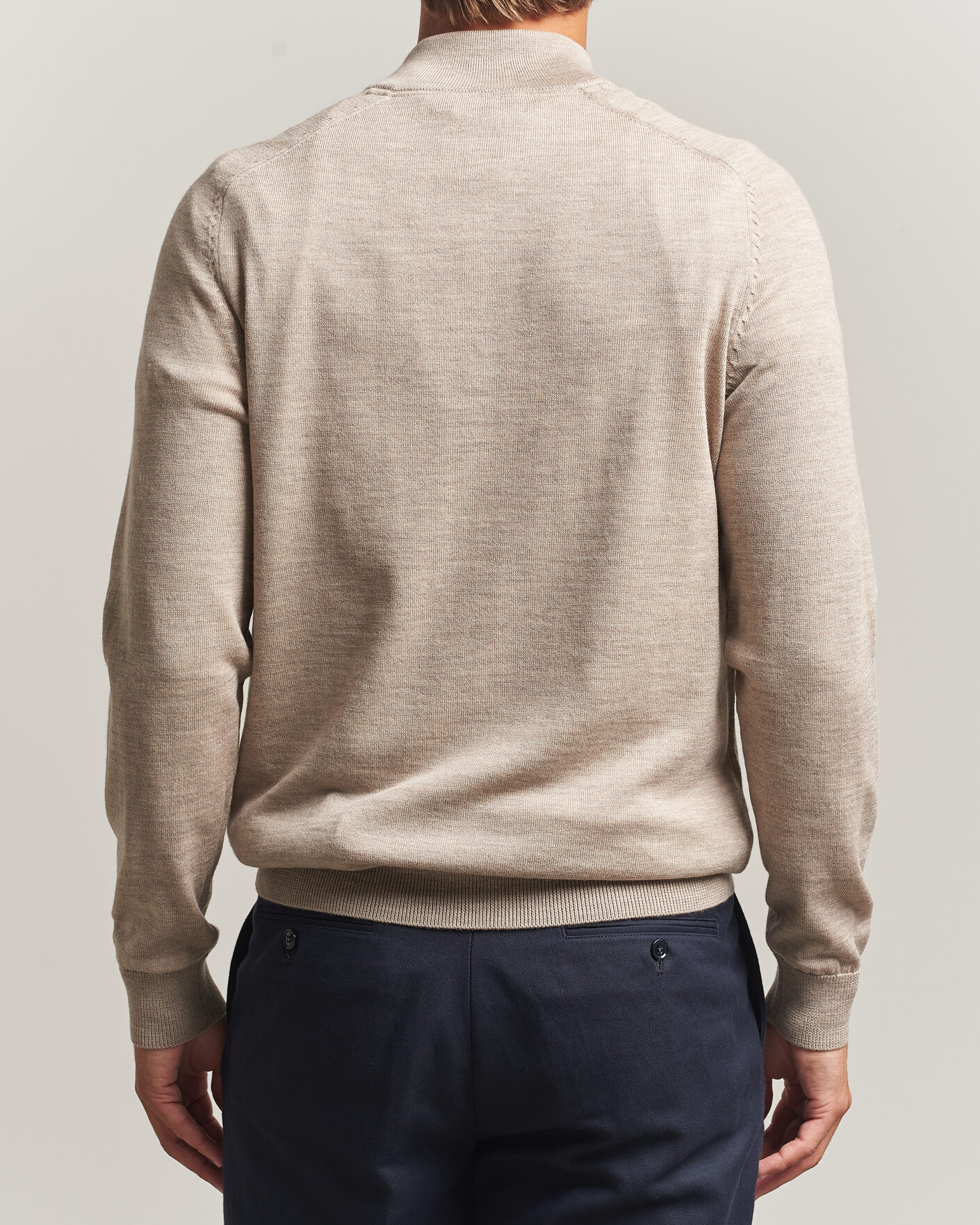 Herre | Gensere | Morris | John Merino Half Zip Khaki