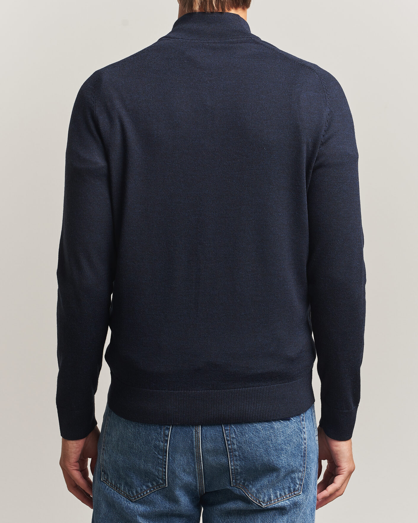 Herre | Gensere | Morris | John Merino Half Zip Navy