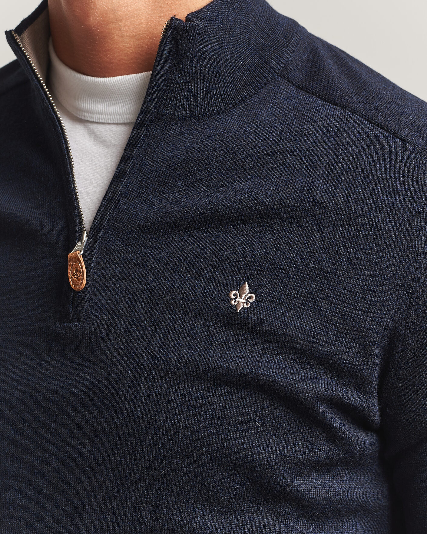 Herre | Gensere | Morris | John Merino Half Zip Navy