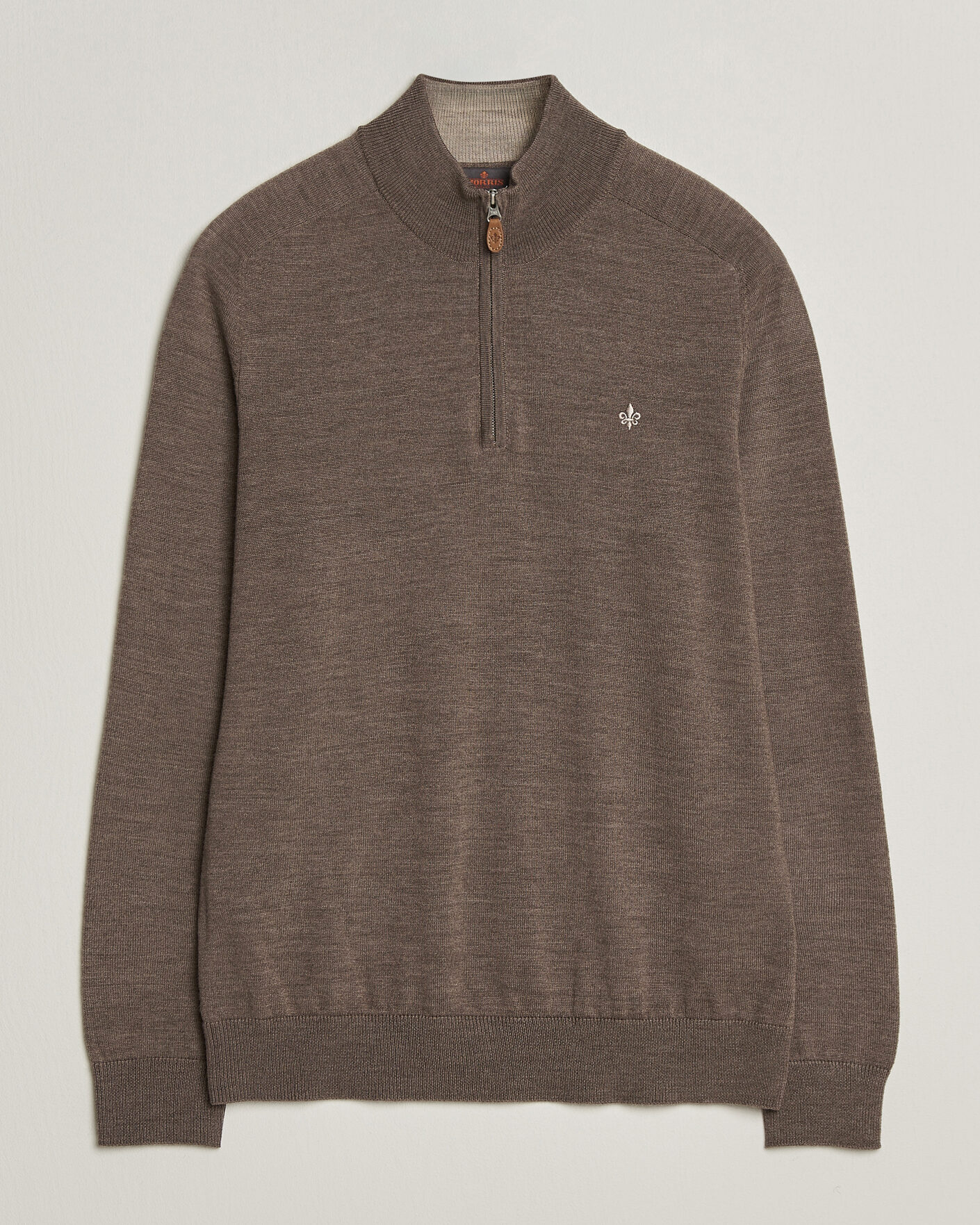 Herre | Gensere | Morris | John Merino Half Zip Brown