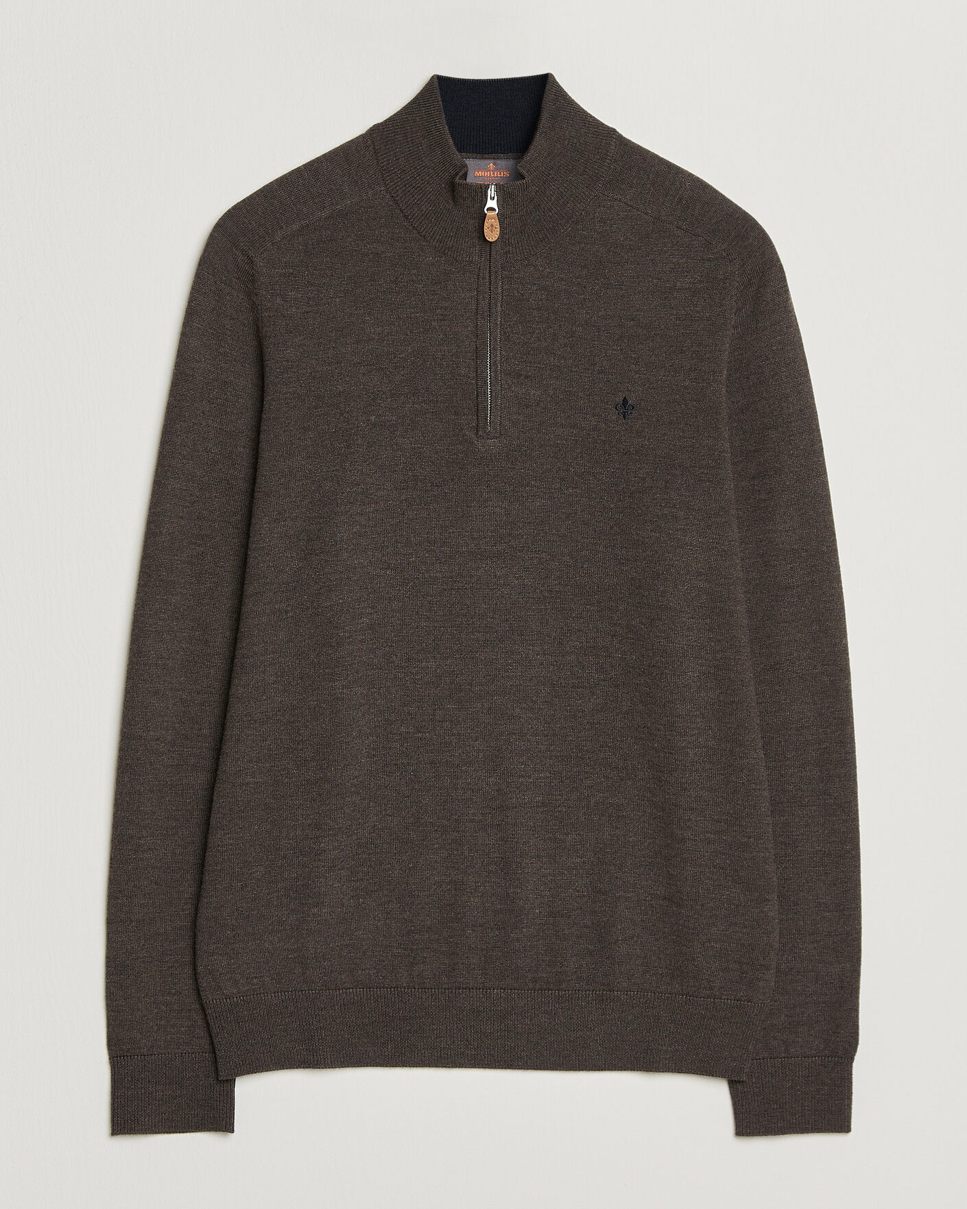 Herre | Gensere | Morris | John Merino Half Zip Brown