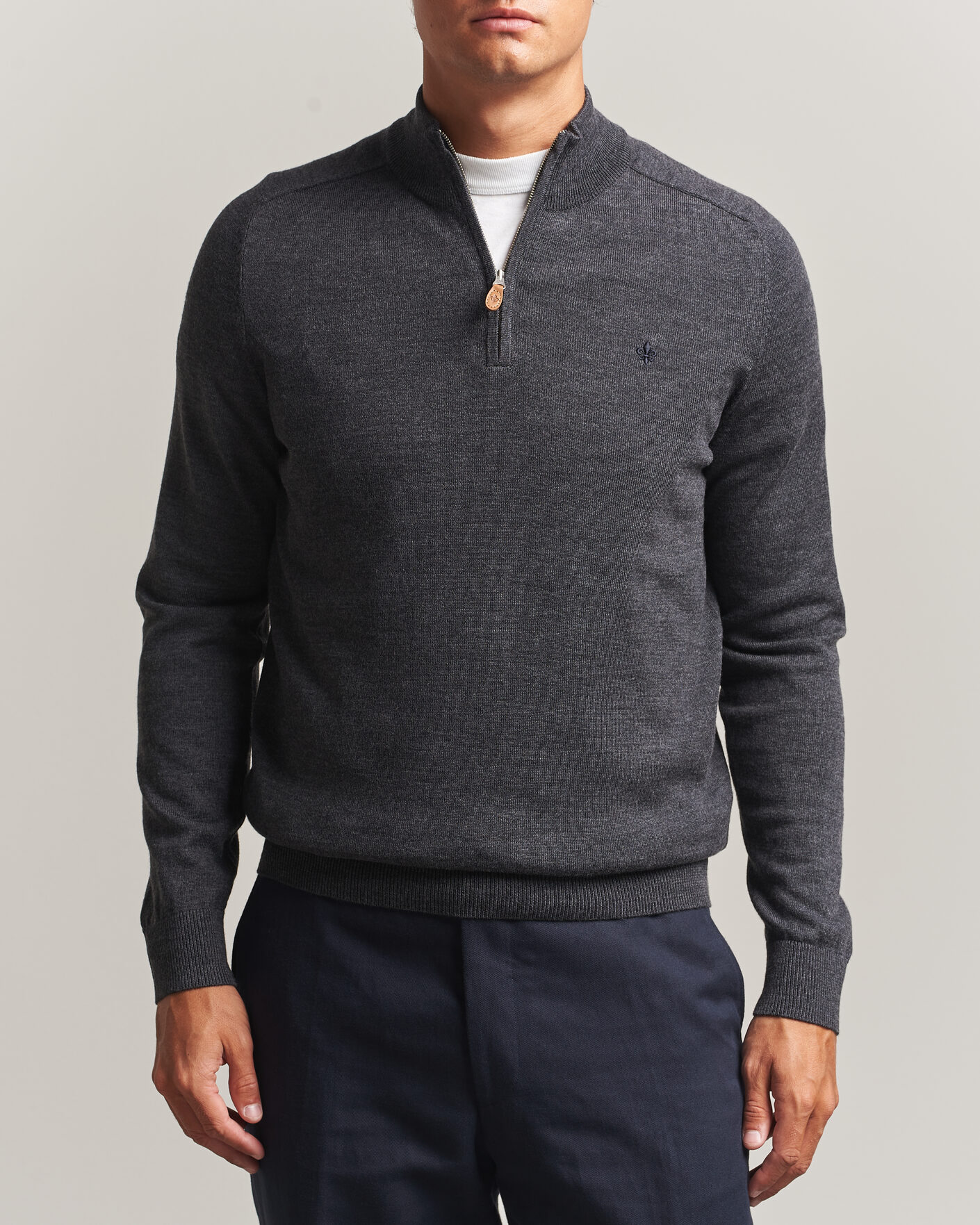 Herre | Gensere | Morris | John Merino Half Zip Grey