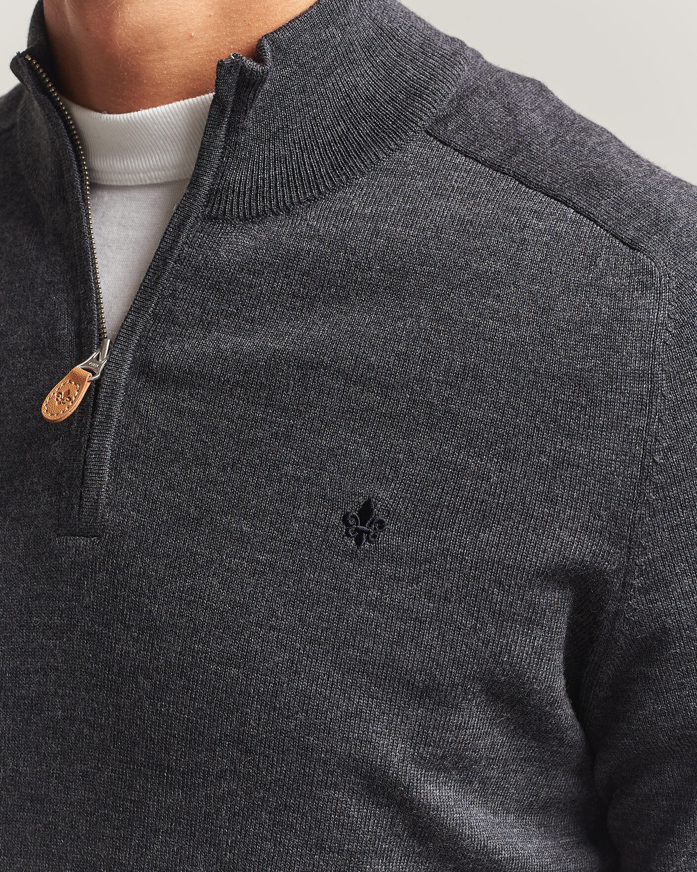 Herre | Gensere | Morris | John Merino Half Zip Grey