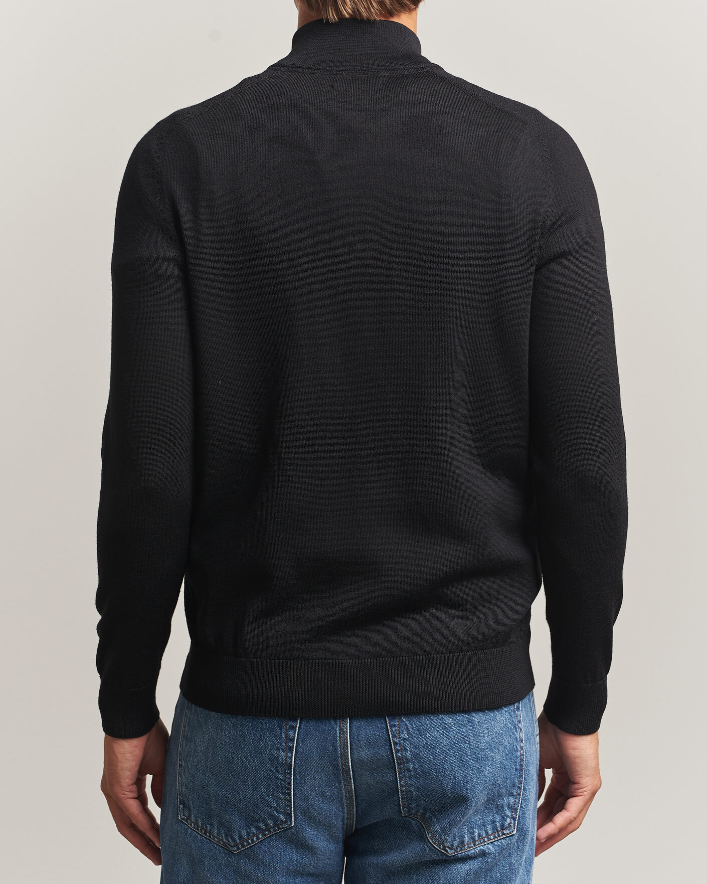Herre | Gensere | Morris | John Merino Half Zip Black