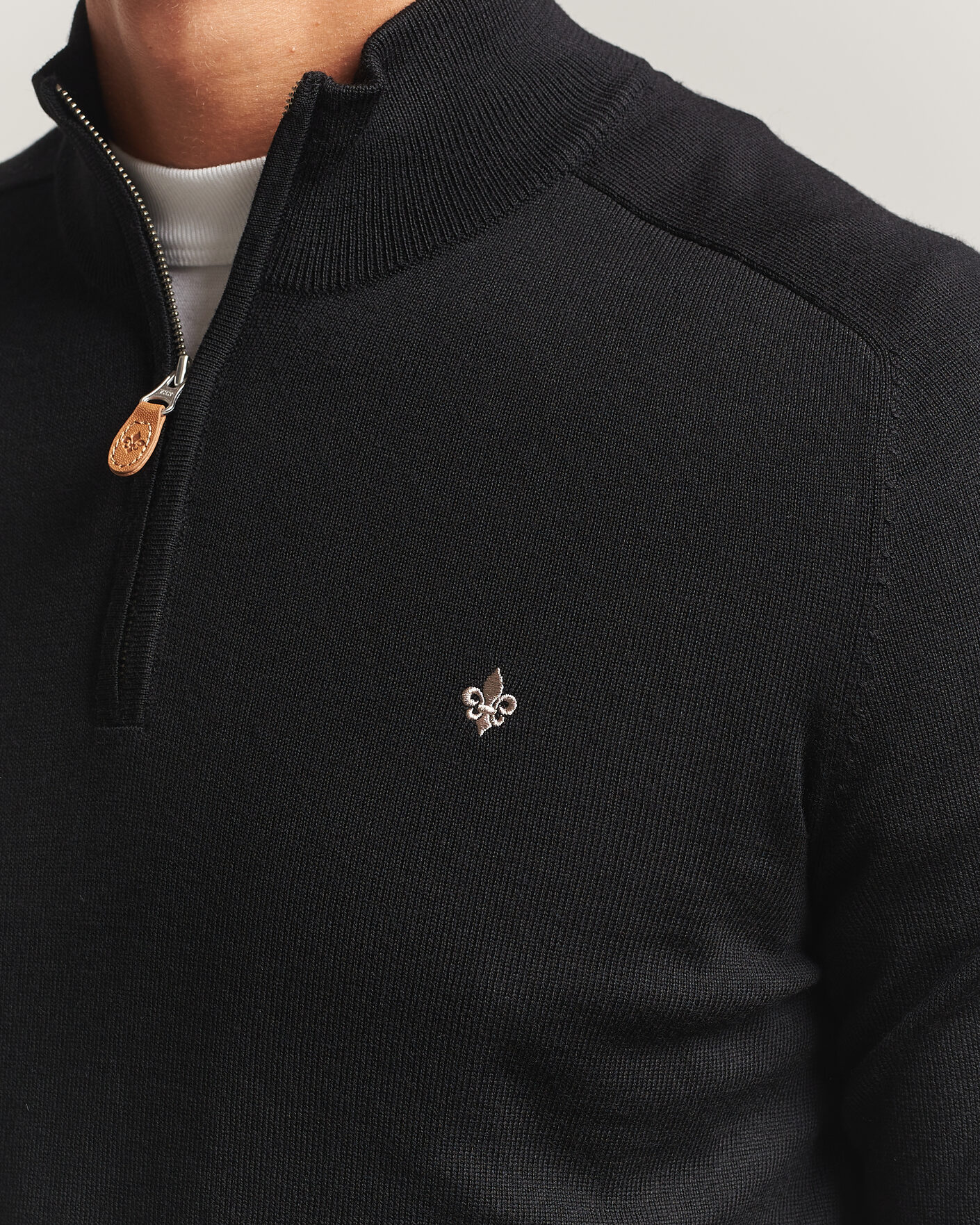 Herre | Gensere | Morris | John Merino Half Zip Black