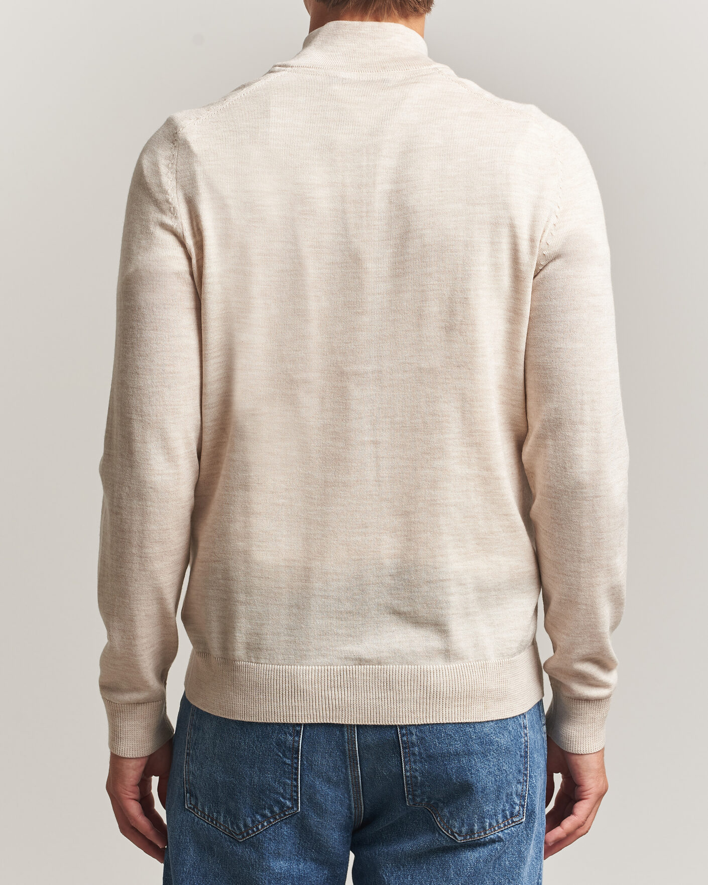 Herre | Gensere | Morris | John Merino Half Zip Off White