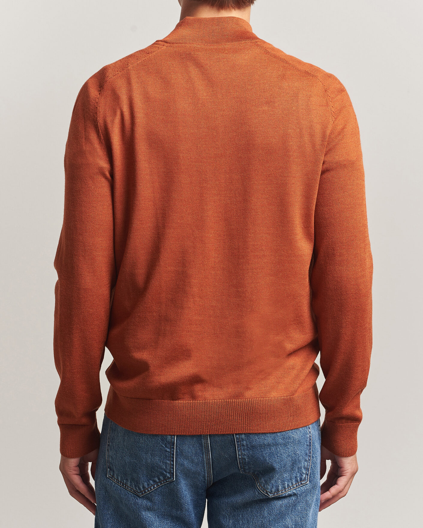 Herre | Gensere | Morris | John Merino Half Zip Orange