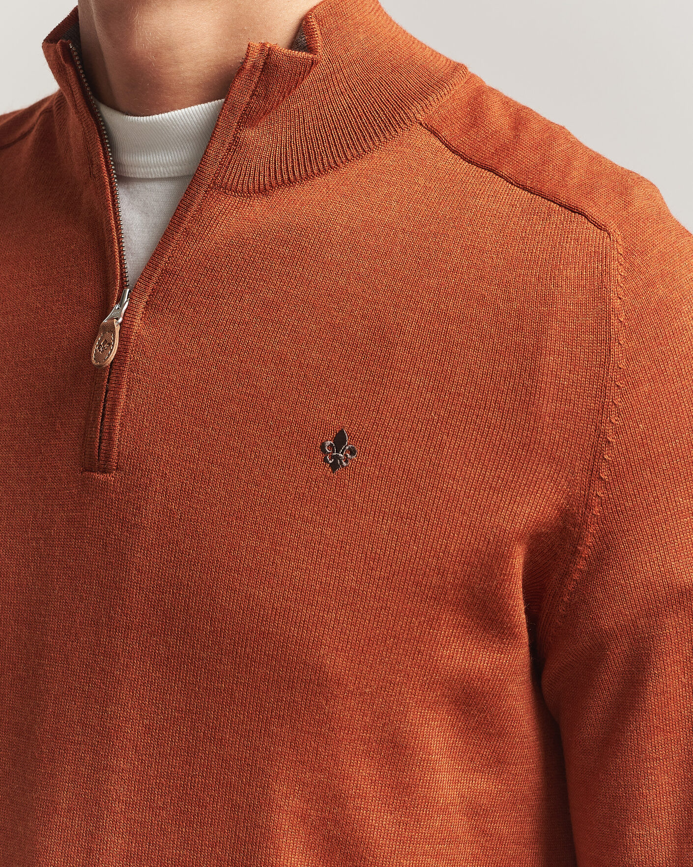 Herre | Gensere | Morris | John Merino Half Zip Orange
