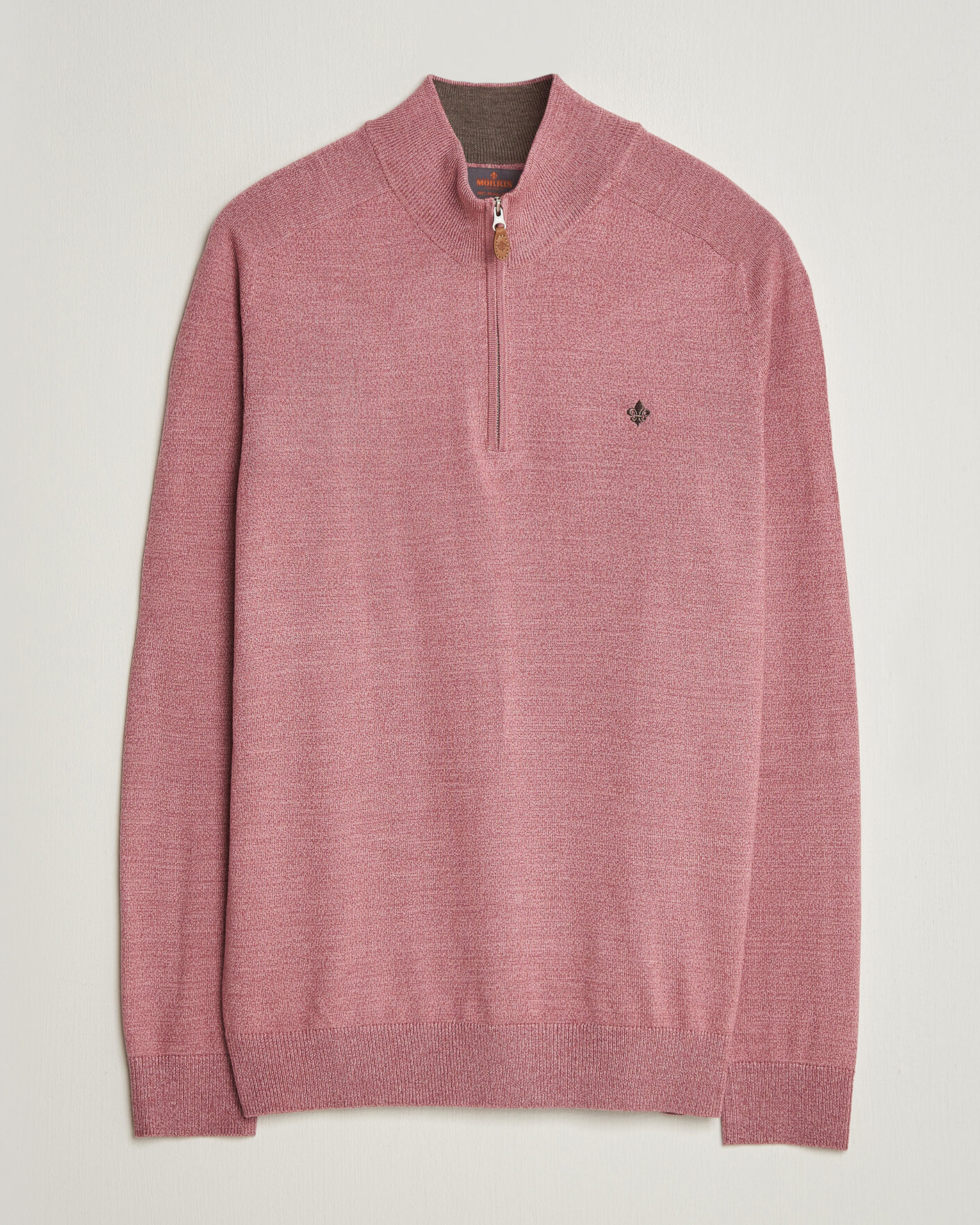 Herre | Gensere | Morris | John Merino Half Zip Cerise