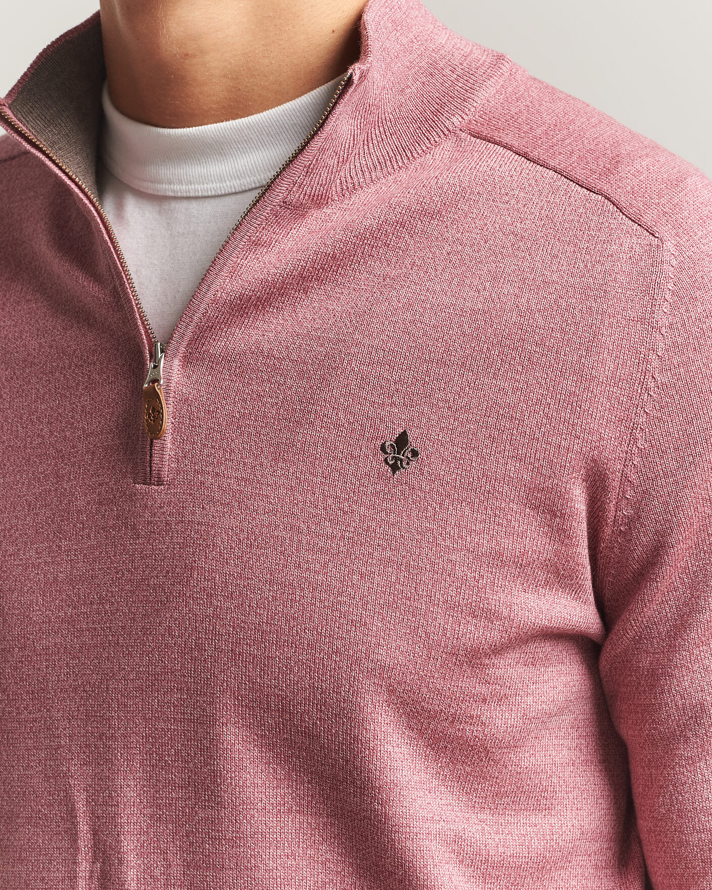 Herre | Gensere | Morris | John Merino Half Zip Cerise