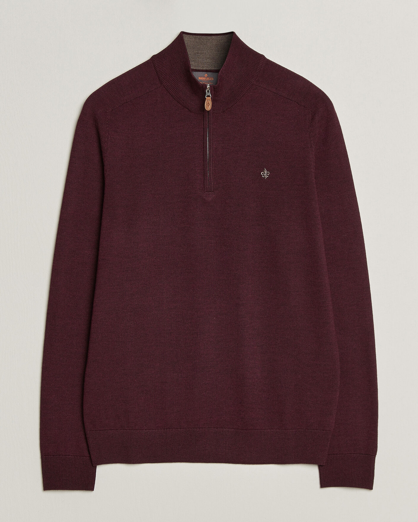 Herre | Gensere | Morris | John Merino Half Zip Wine Red