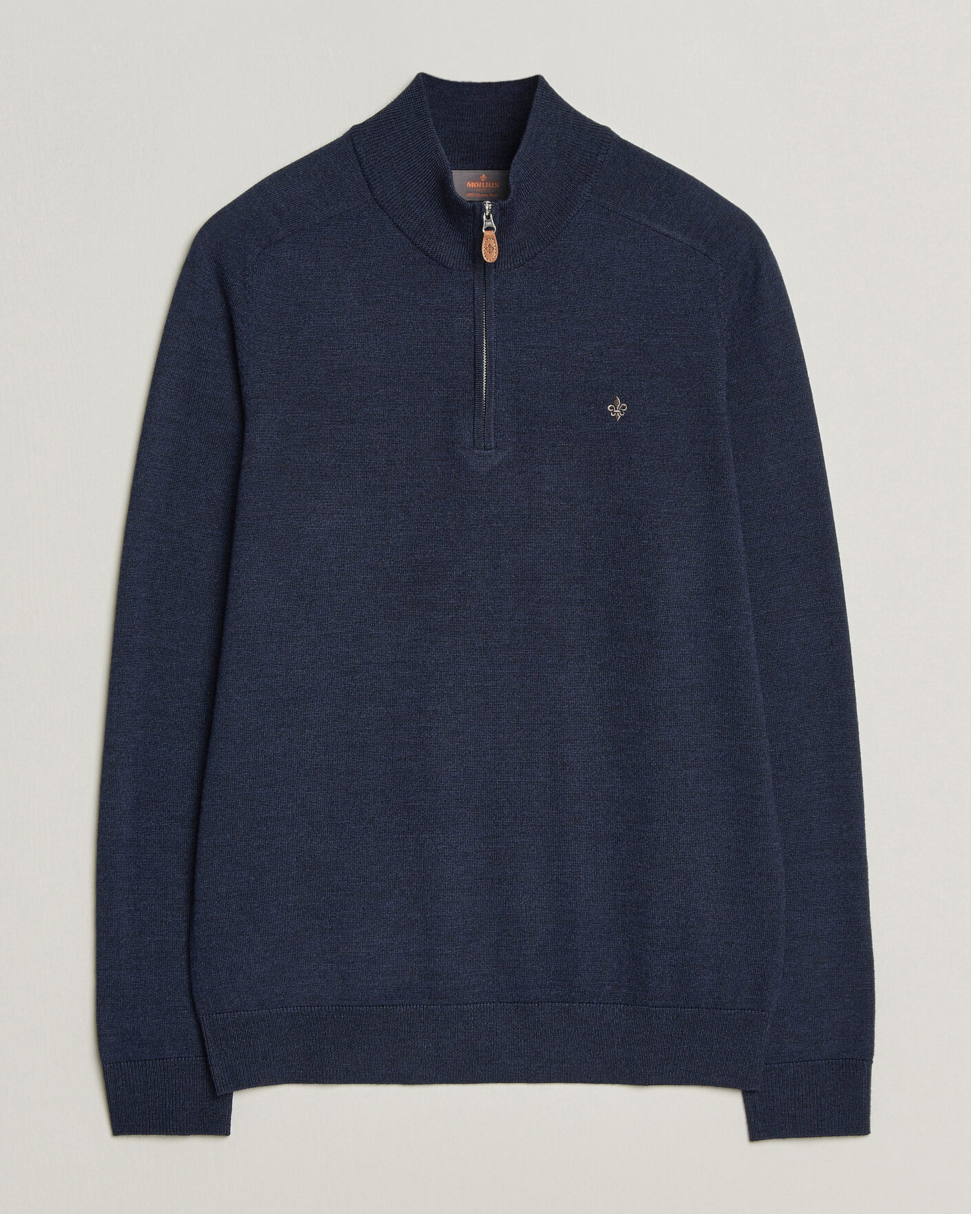 Herre | Gensere | Morris | John Merino Half Zip Ocean Blue