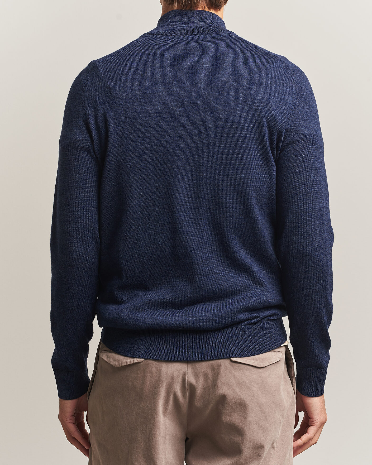 Herre | Gensere | Morris | John Merino Half Zip Ocean Blue