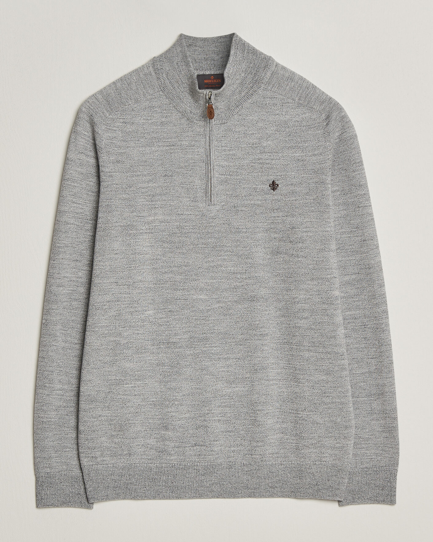 Herre | Gensere | Morris | John Merino Half Zip Mid Grey