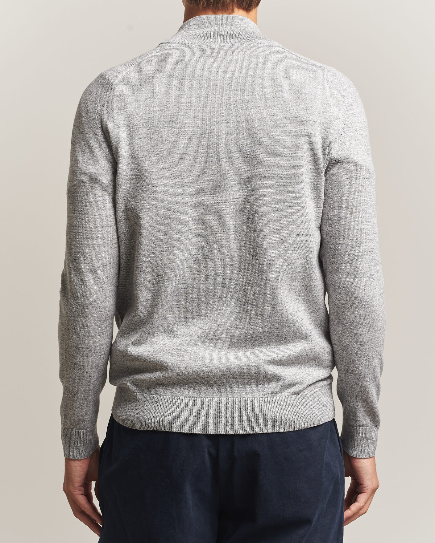 Herre | Gensere | Morris | John Merino Half Zip Mid Grey