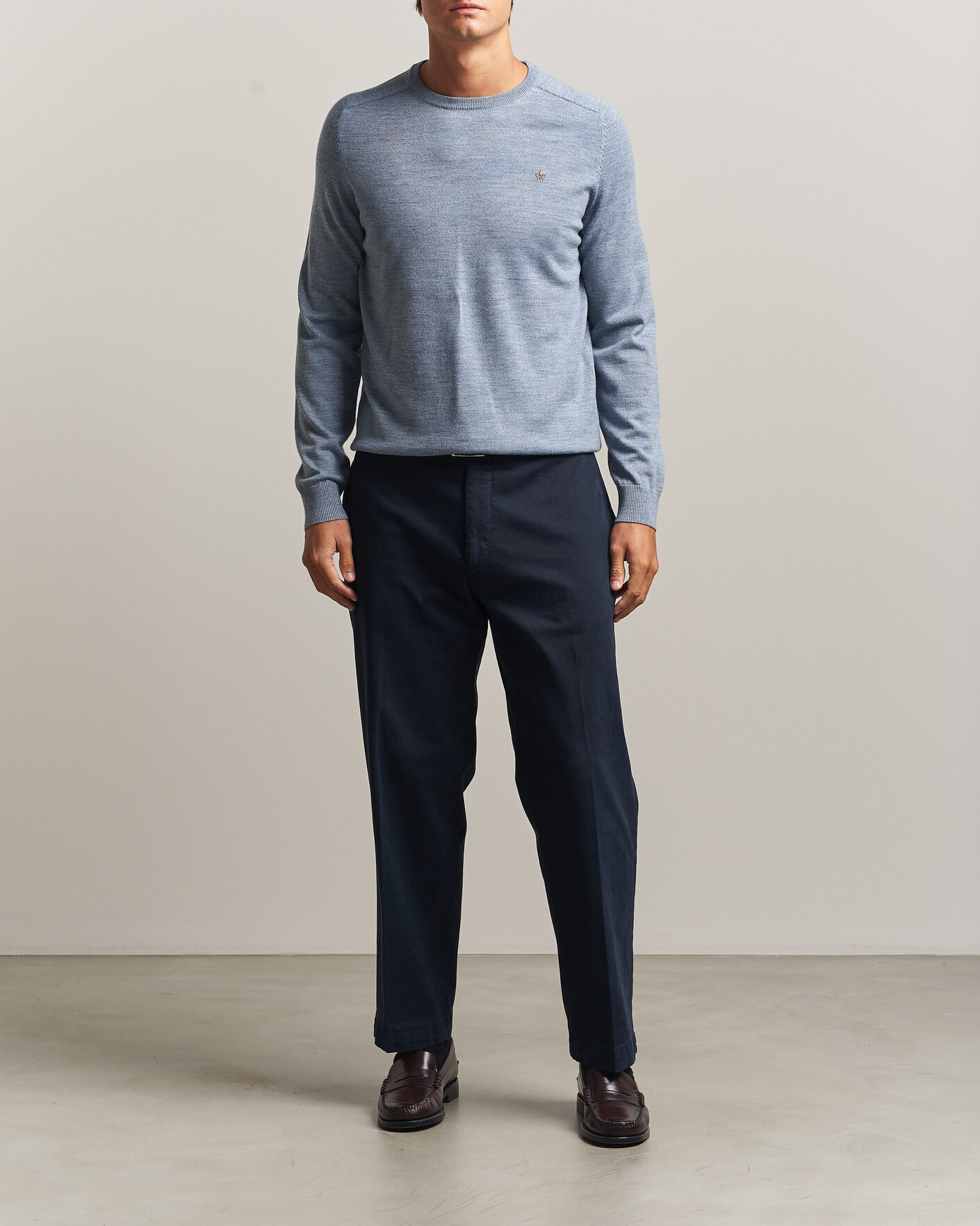 Herre | Gensere | Morris | Merino O-Neck Light Blue