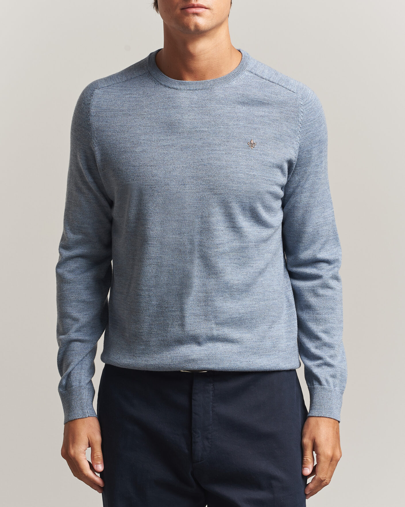 Herre | Gensere | Morris | Merino O-Neck Light Blue