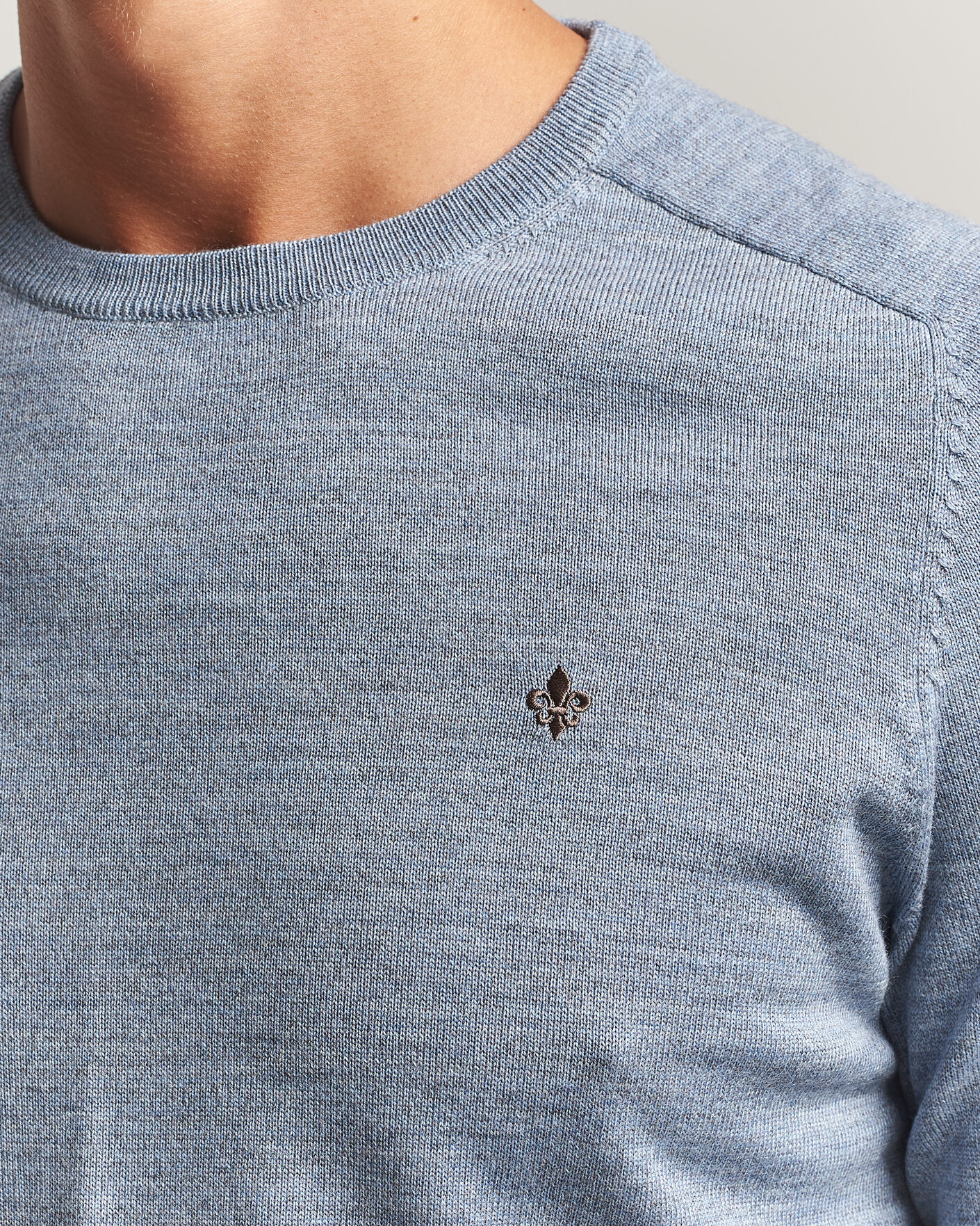 Herre | Gensere | Morris | Merino O-Neck Light Blue