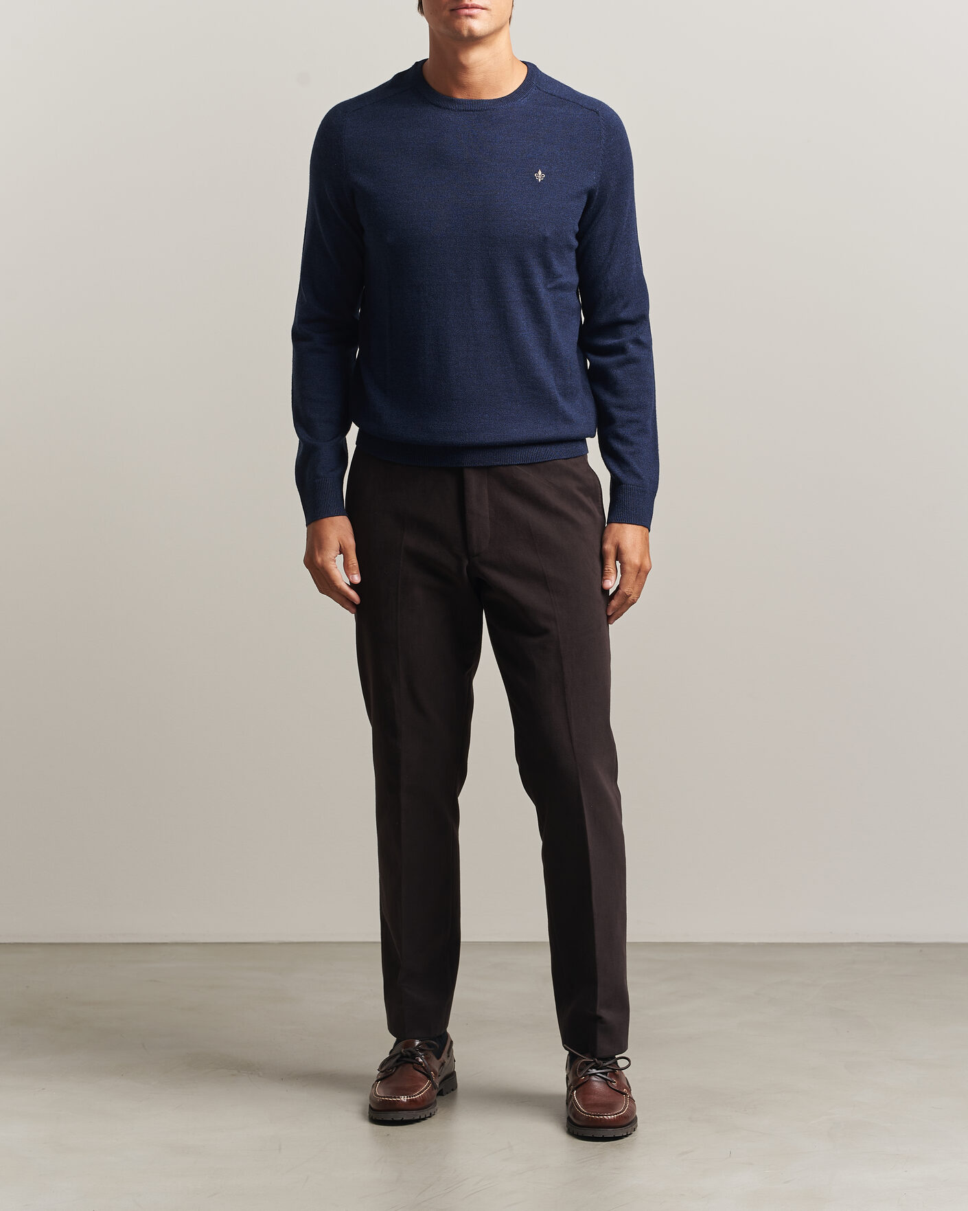 Herre | Gensere | Morris | Merino O-Neck Navy