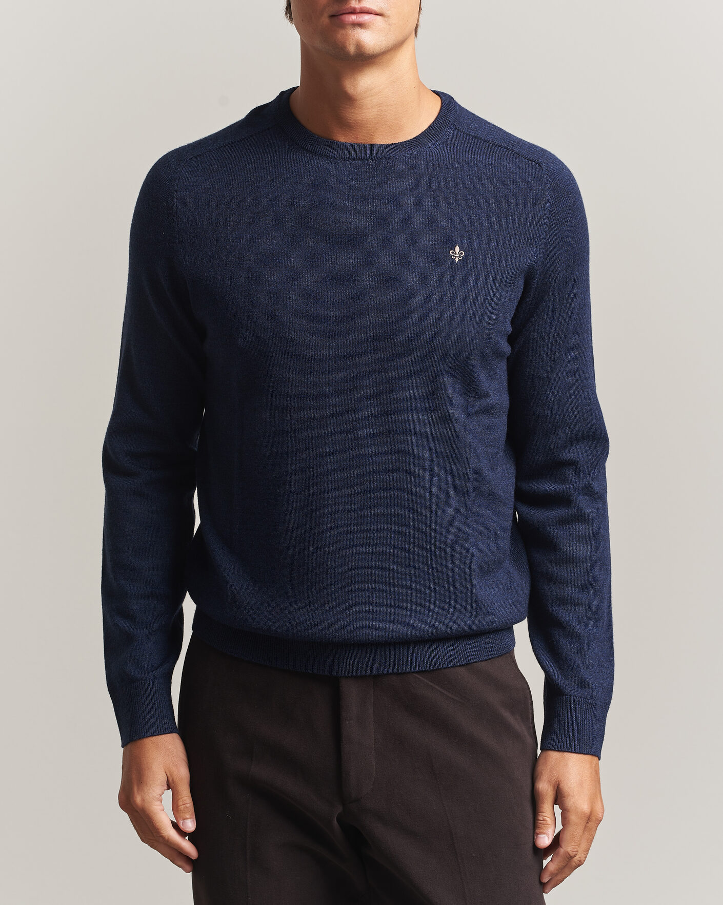 Herre | Gensere | Morris | Merino O-Neck Navy