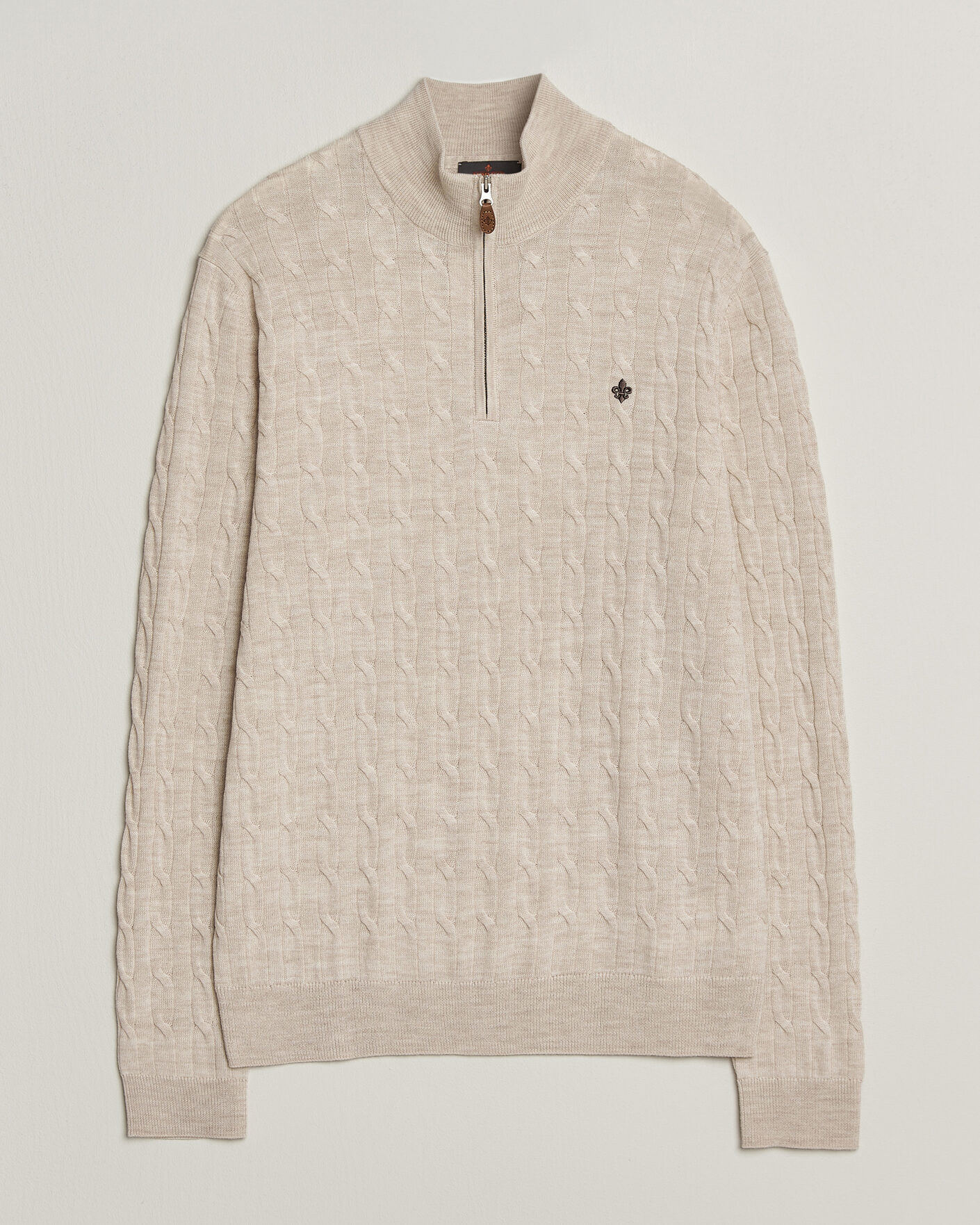 Herre | Gensere | Morris | Merino Cable Half Zip Off White