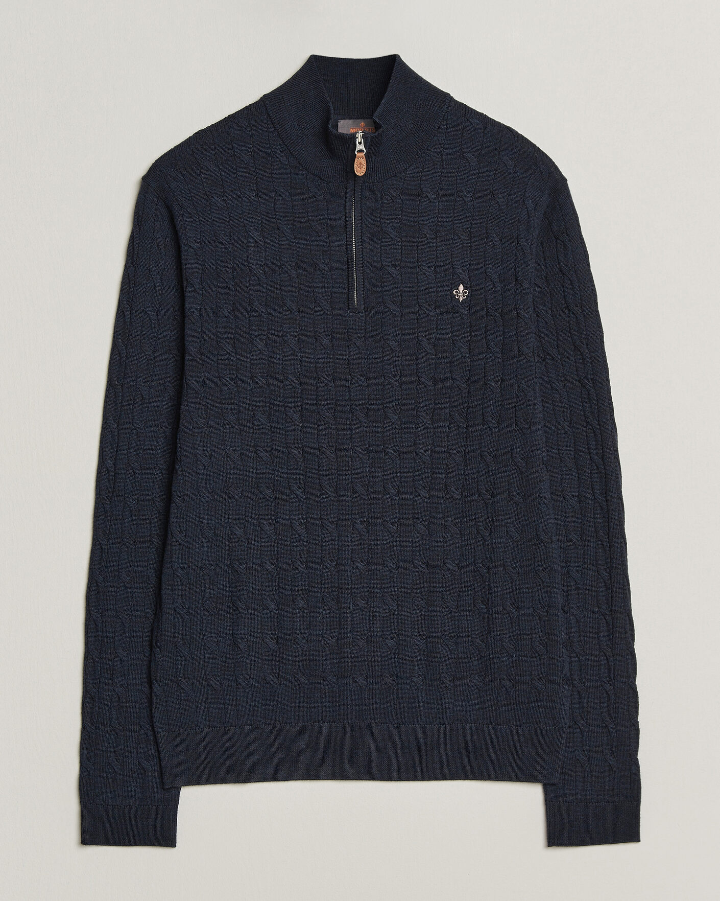 Herre | Gensere | Morris | Merino Cable Half Zip Navy