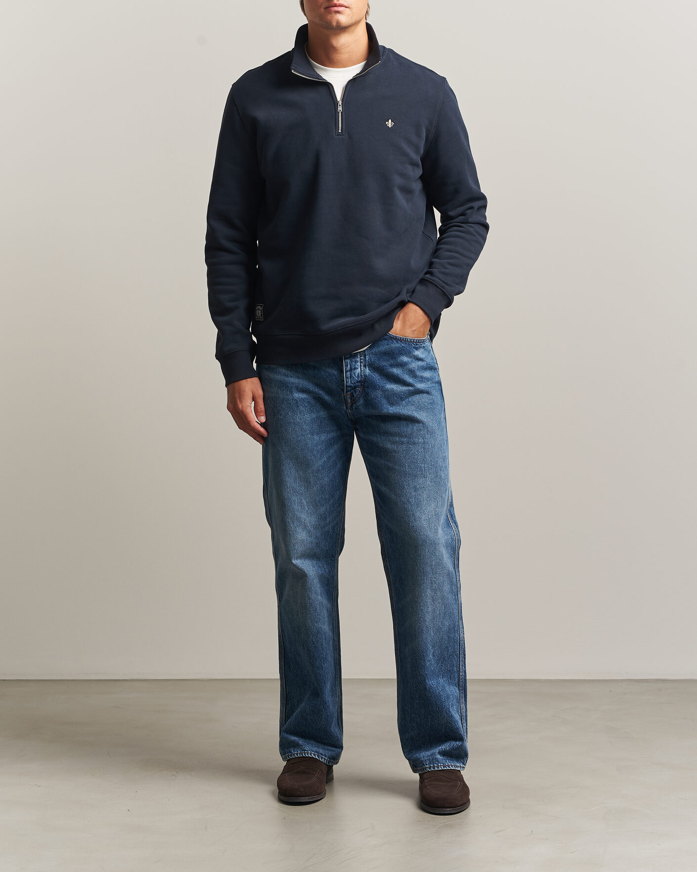 Herre | Gensere | Morris | Brandon Lily Half Zip Old Blue