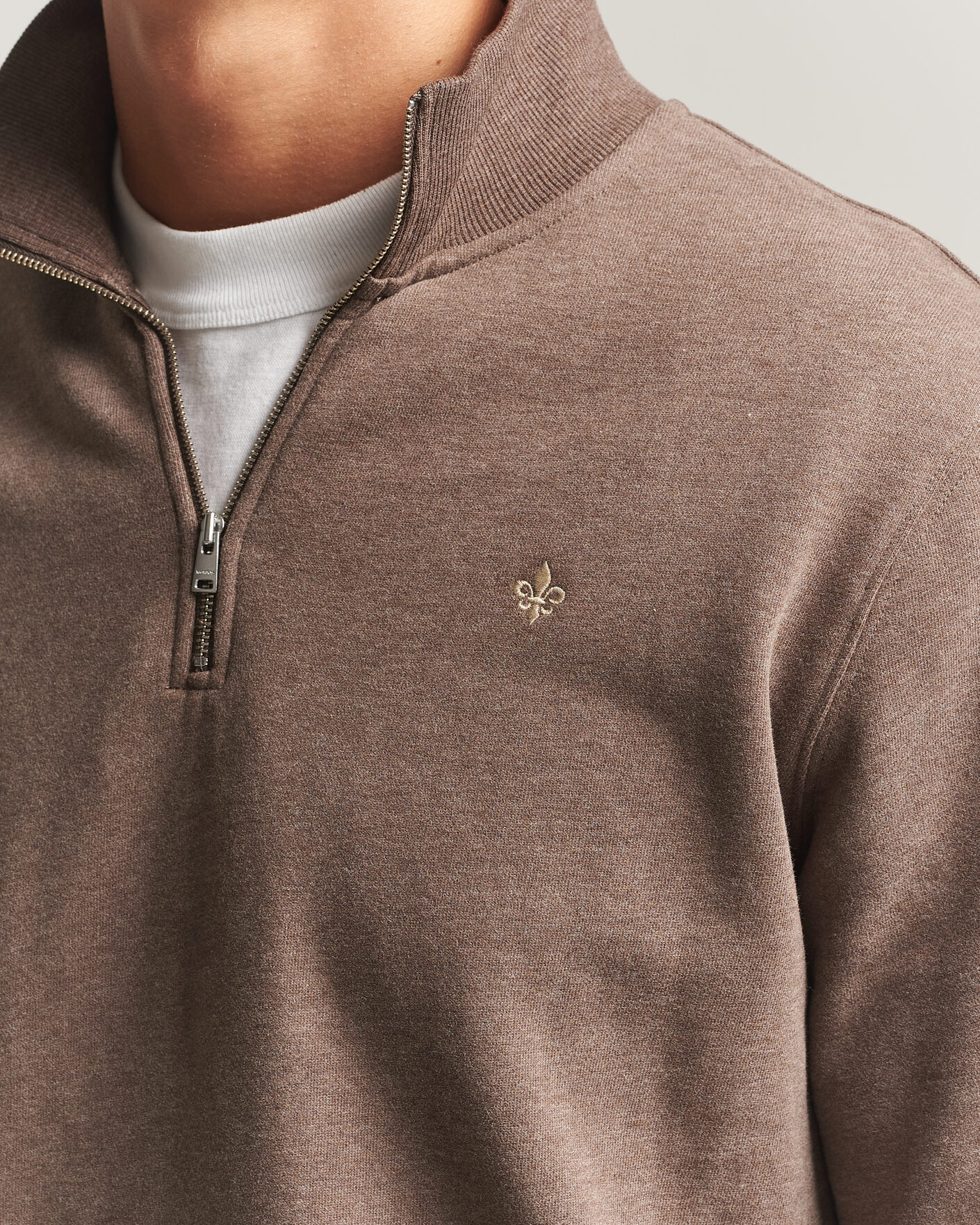 Herre | Gensere | Morris | Brandon Lily Half Zip Brown