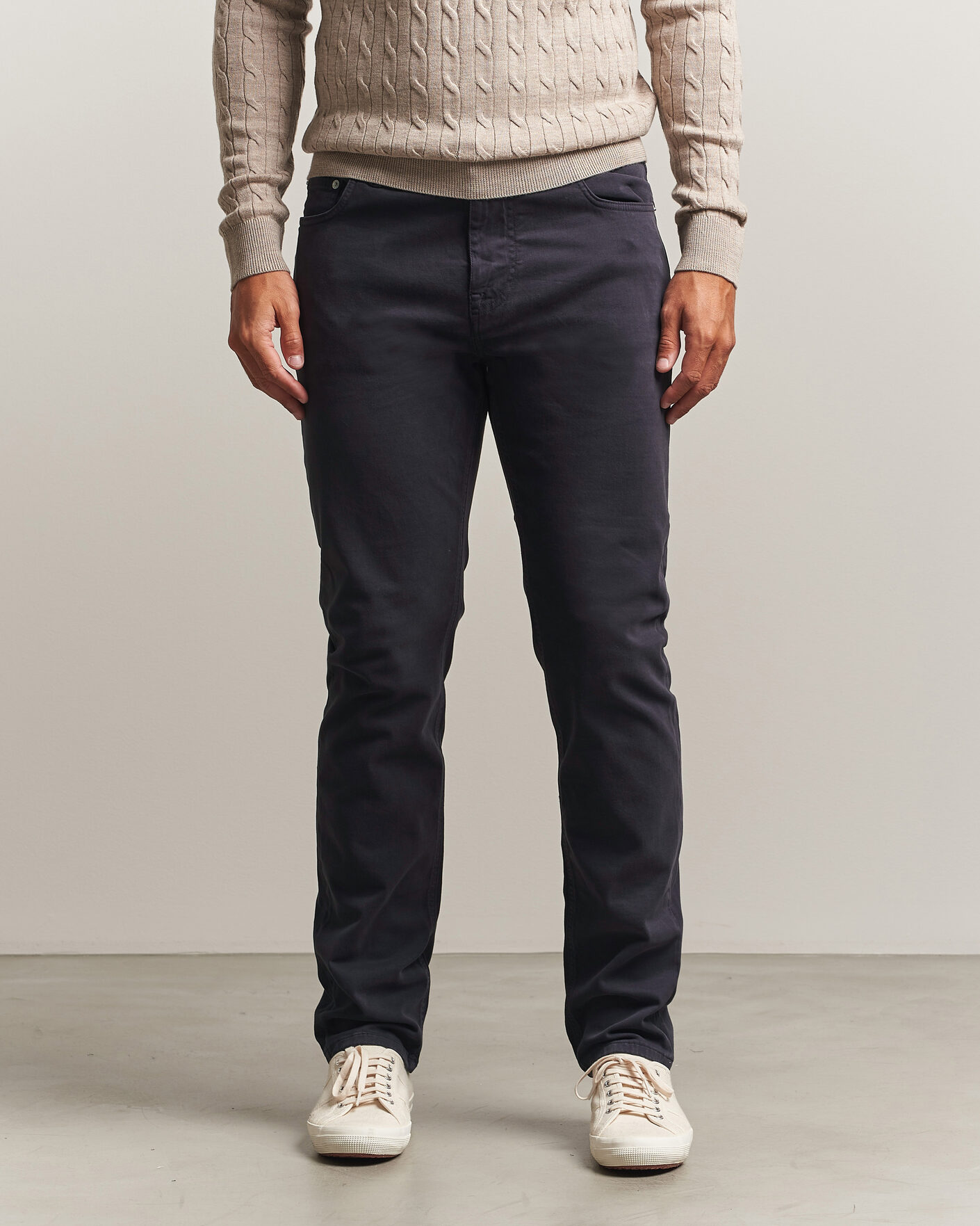 Herre | Bukser | Morris | James Brushed 5-Pocket Pant Blue