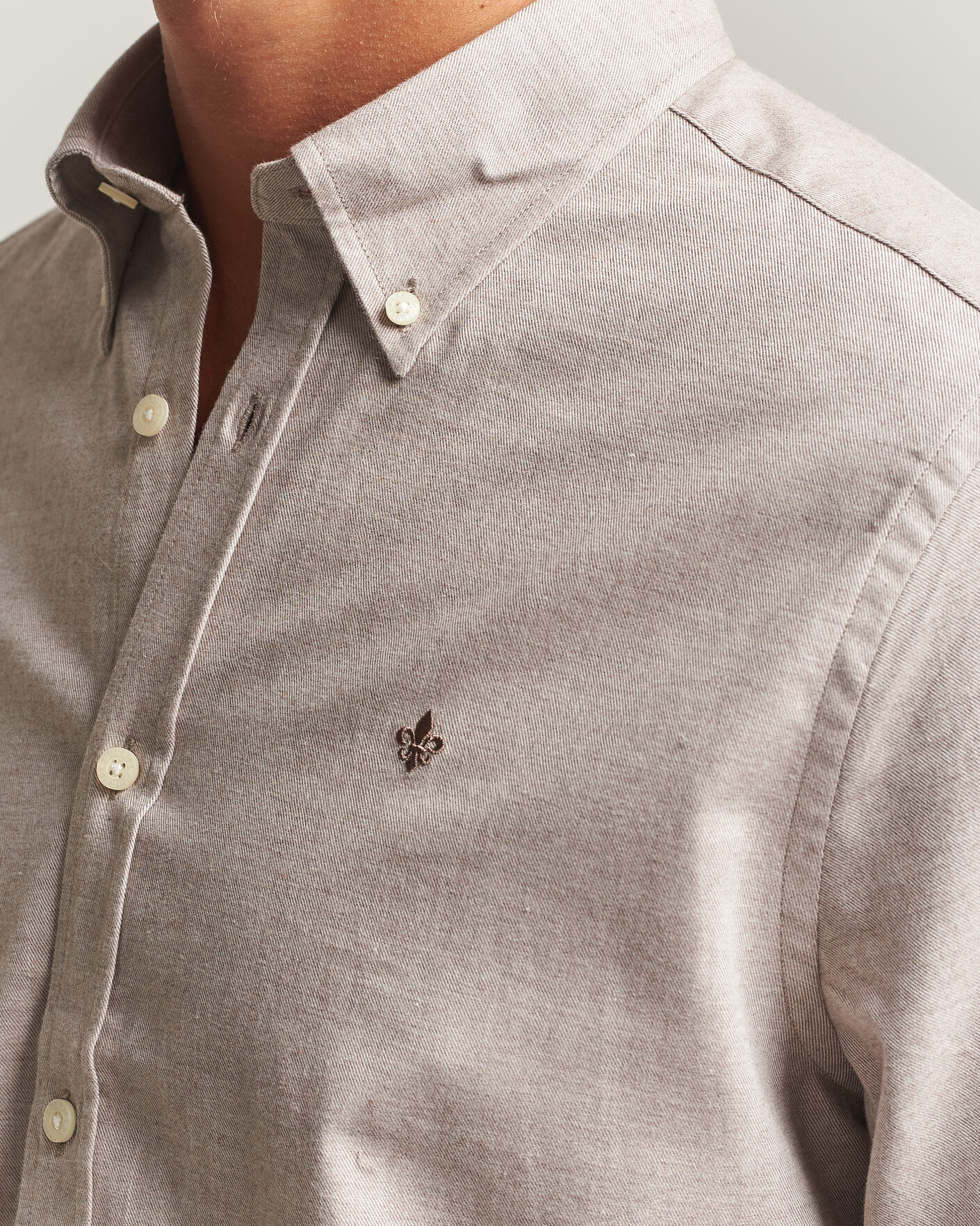 Herre | Skjorter | Morris | Watts Flannel Shirt Khaki