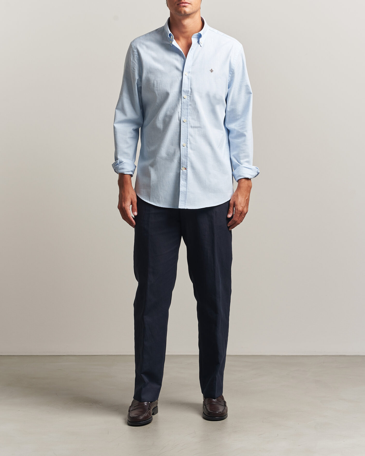 Herre | Skjorter | Morris | Watts Flannel Shirt Light Blue
