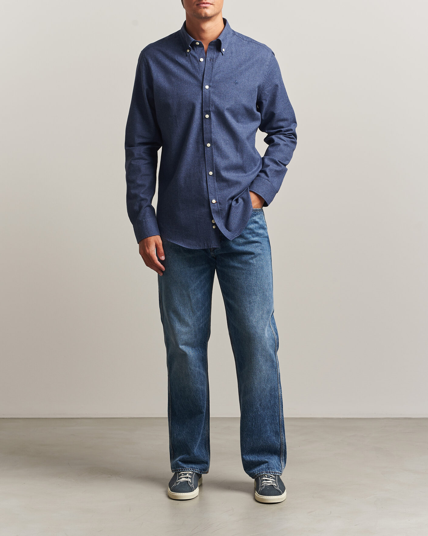 Herre | Skjorter | Morris | Watts Flannel Shirt Navy