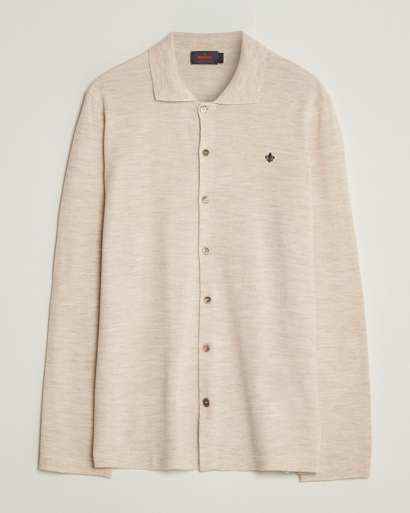 Herre | Skjorter | Morris | Merino Shirt Cardigan Off White